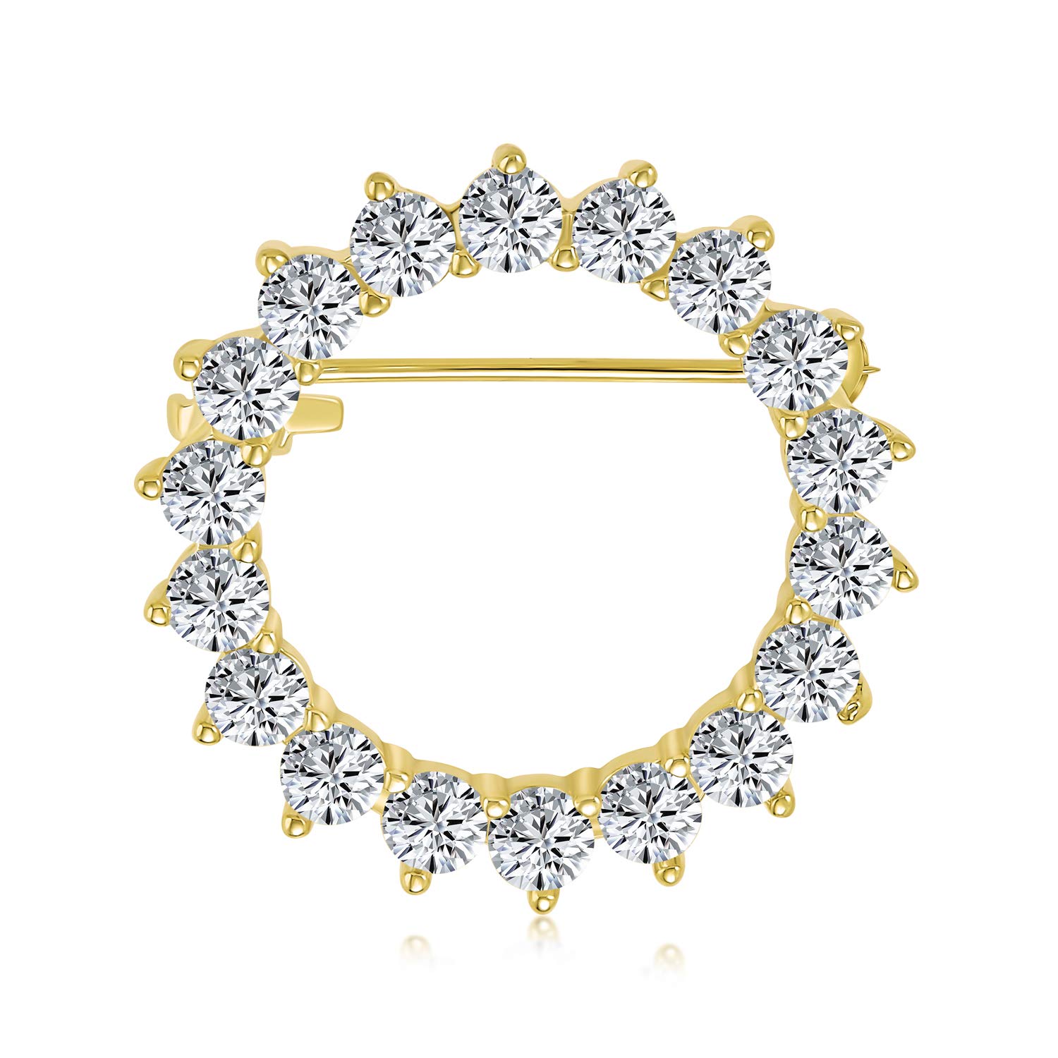 Elegant Marquise CZ Bridal Brooch Pin - Gold/Silver for Wedding & Special Occasions