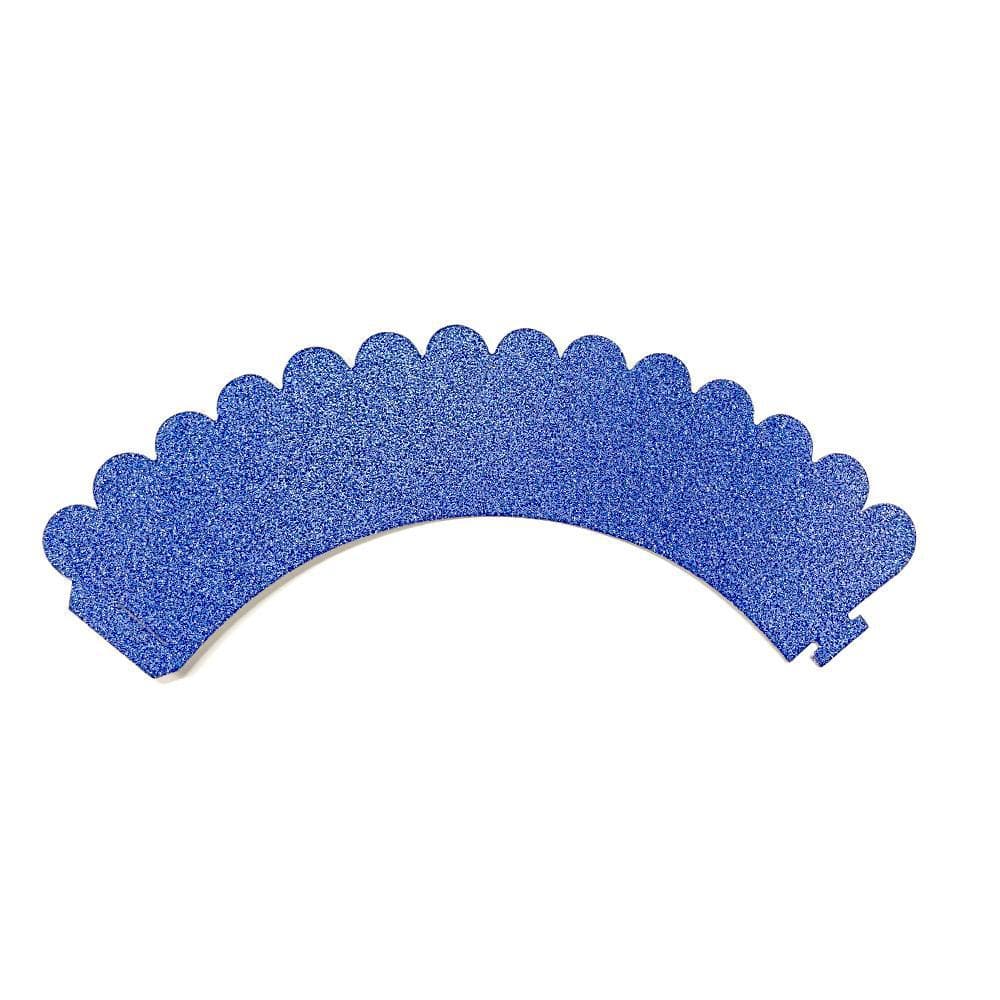 Blue Sparkle Cupcake Wrappers - 24 Pack Disposable Baking Liners for Party, Birthday, Wedding & Holiday Desserts - Perfect for Cupcakes, Muffins & Mini Cakes