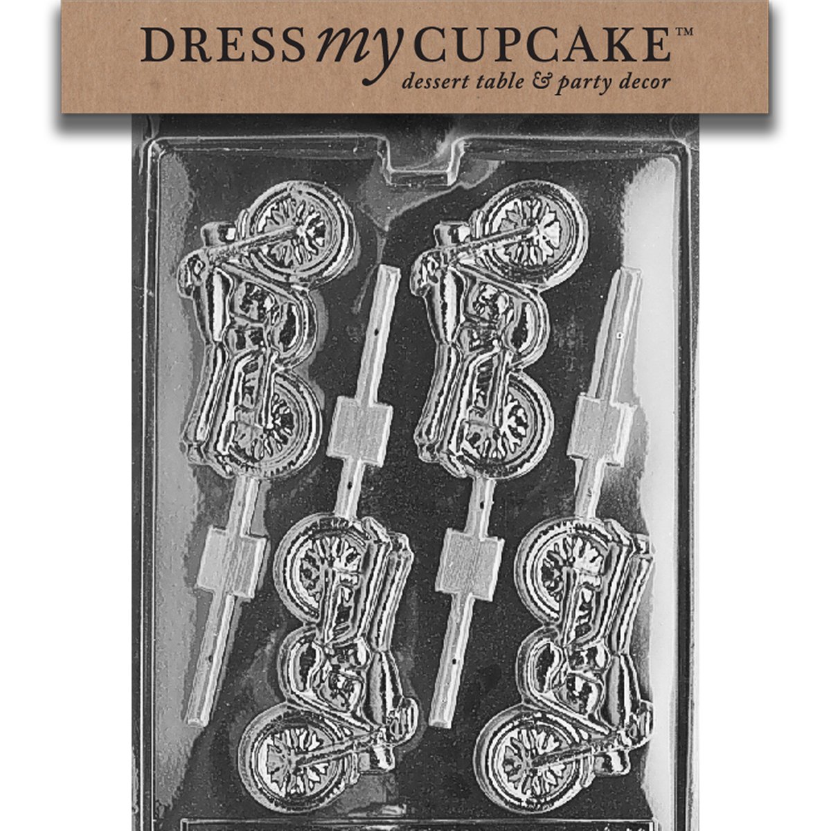 Premium Chocolate Candy Mold for Cupcakes & Motorcycle Lollipops - DIY Baking Decorations for Birthday Parties, Baby Showers & Holiday Treats