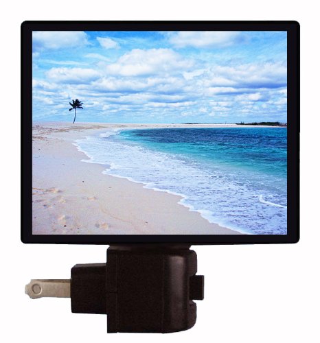 Tropical Night Light - Paradise Island, Sandy Beach & Palm Tree LED Night Light for Kids Bedroom, Nursery, or Relaxation