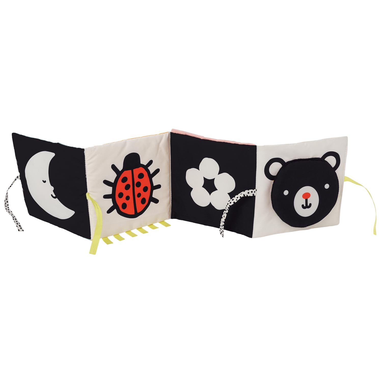 Manhattan Toy Wimmer-Ferguson Seek & Peek High Contrast Baby Book - Soft Cloth Activity Book for Newborns & Infants - Sensory Development & Tummy Time Play