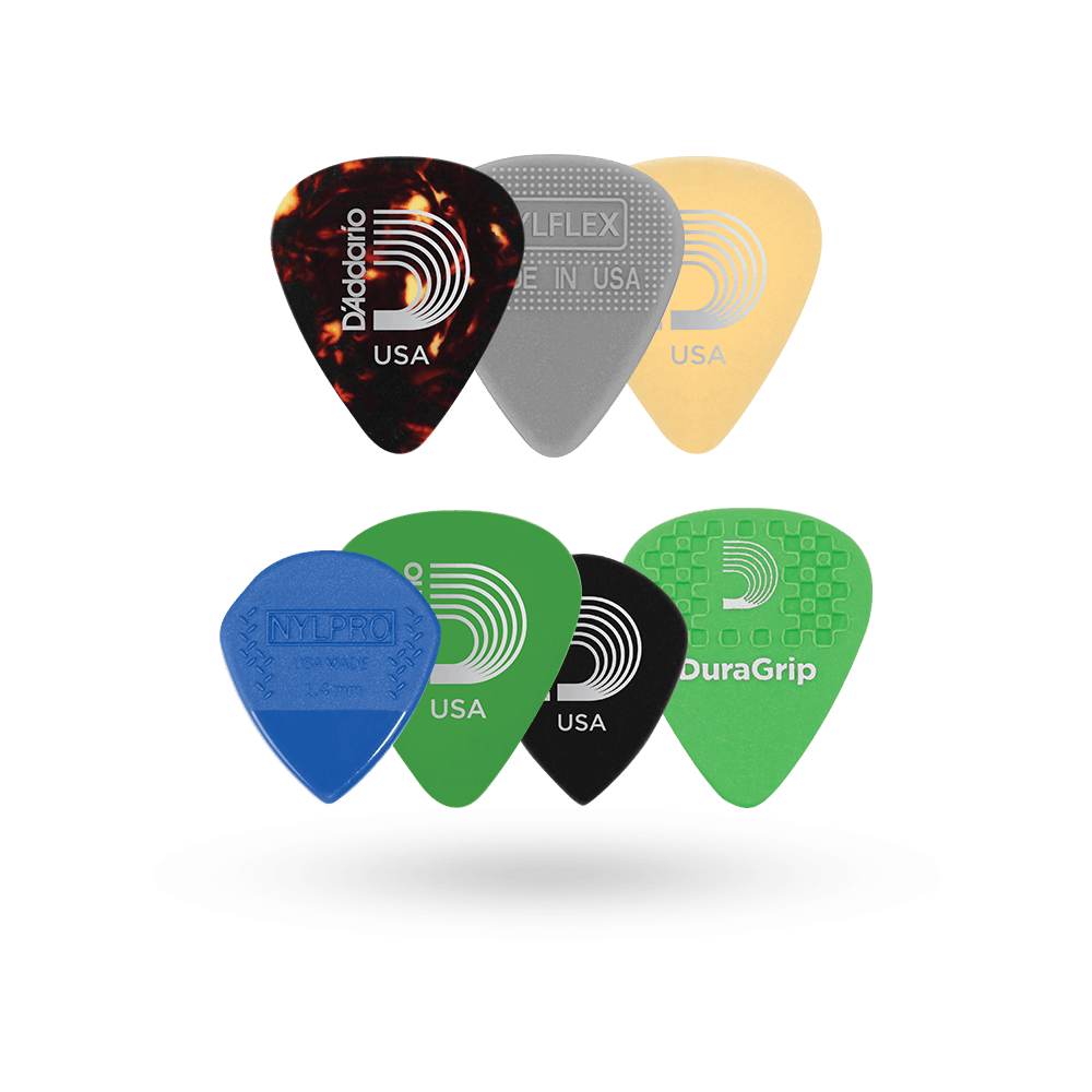 D'Addario 7-Piece Variety Guitar Picks Set - Medium Thickness for Acoustic & Electric Guitar Playing | Perfect for Beginners & Professional Musicians | Practice, Recording & Live Performance