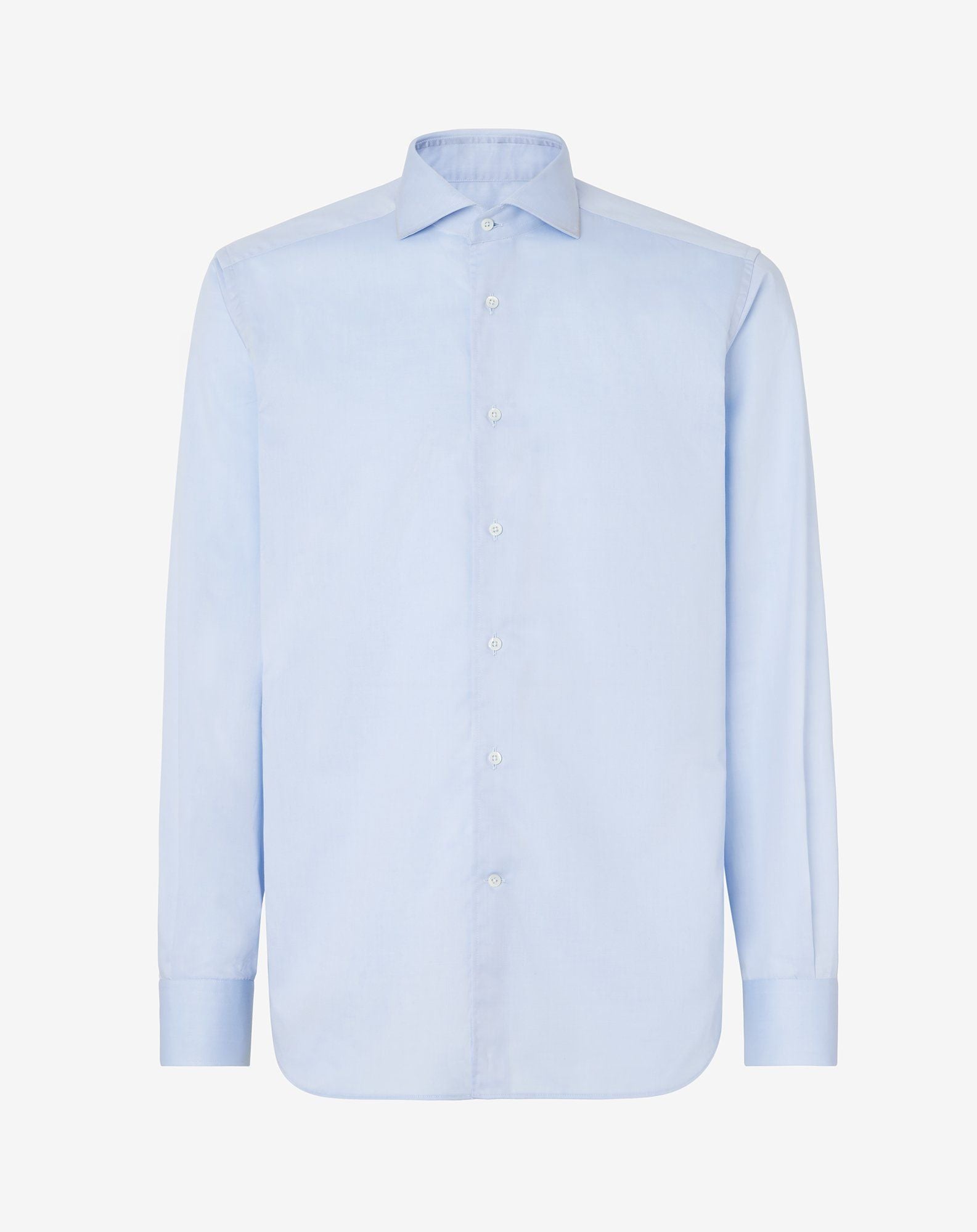 Premium Corneliani Cotton Fine Twill Dress Shirt for Men - Sky Blue | Business Casual & Formal Wear | Office, Wedding & Special Occasions