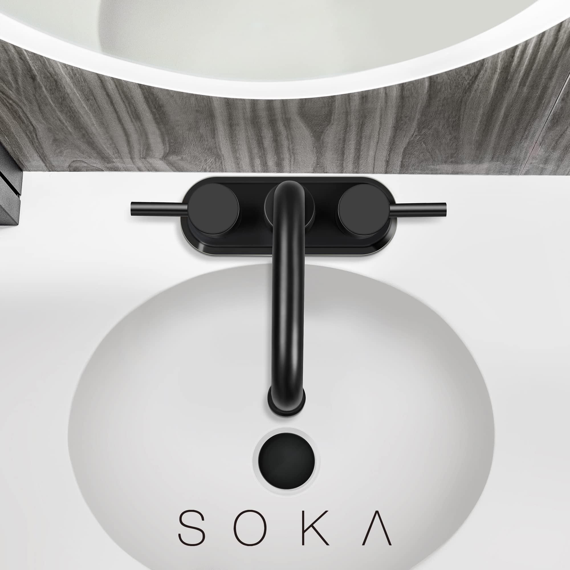 Commercial 4-Inch Centerset Bathroom Faucet with 2 Handles - 3 Hole Touchless Hand Sink Faucet for Public Restrooms, Hospitals & High-Traffic Areas