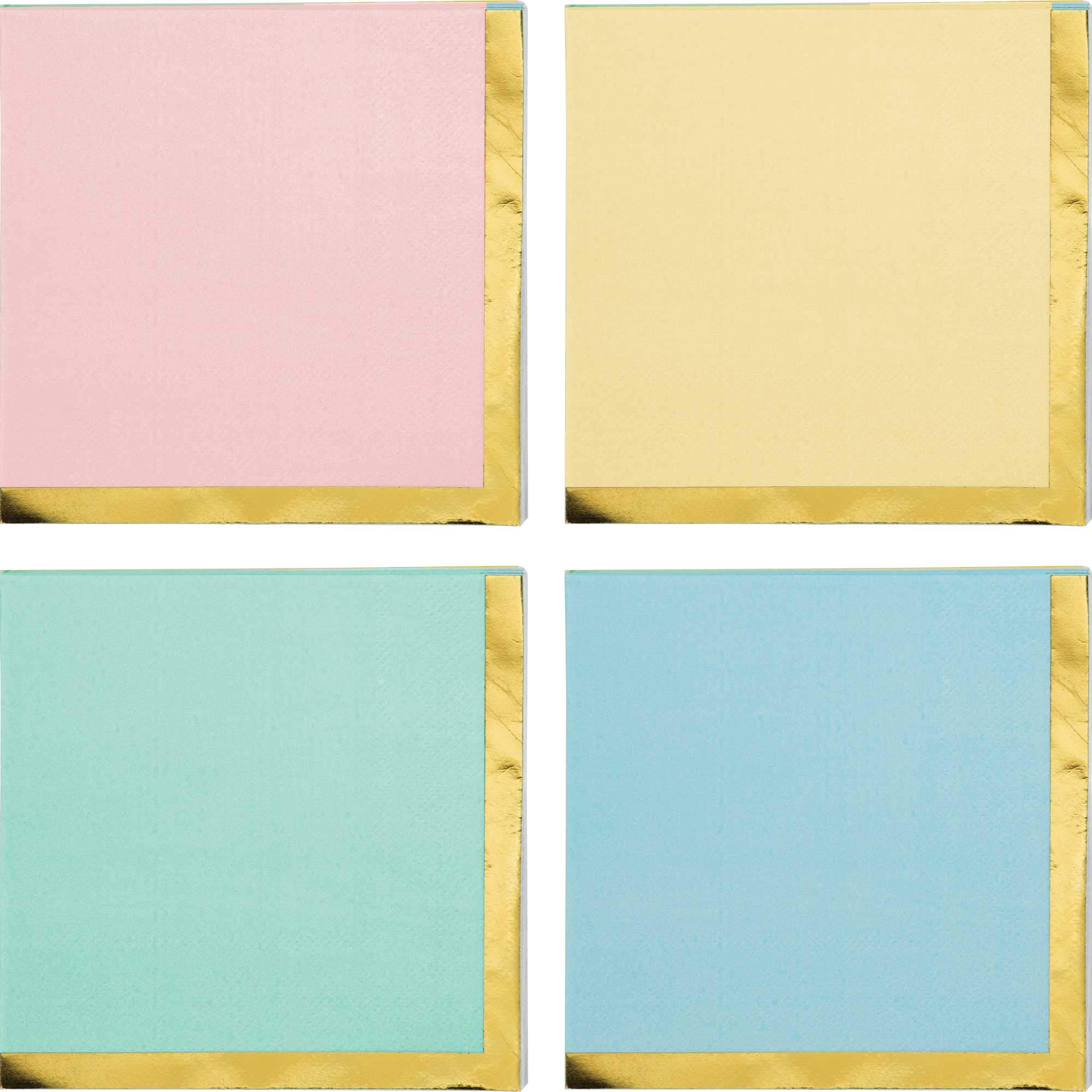 Pastel Celebration Beverage Napkins - 16 Count, Soft & Absorbent for Parties, Weddings, and Baby Showers - Elegant Pastel Colors for Any Special Occasion
