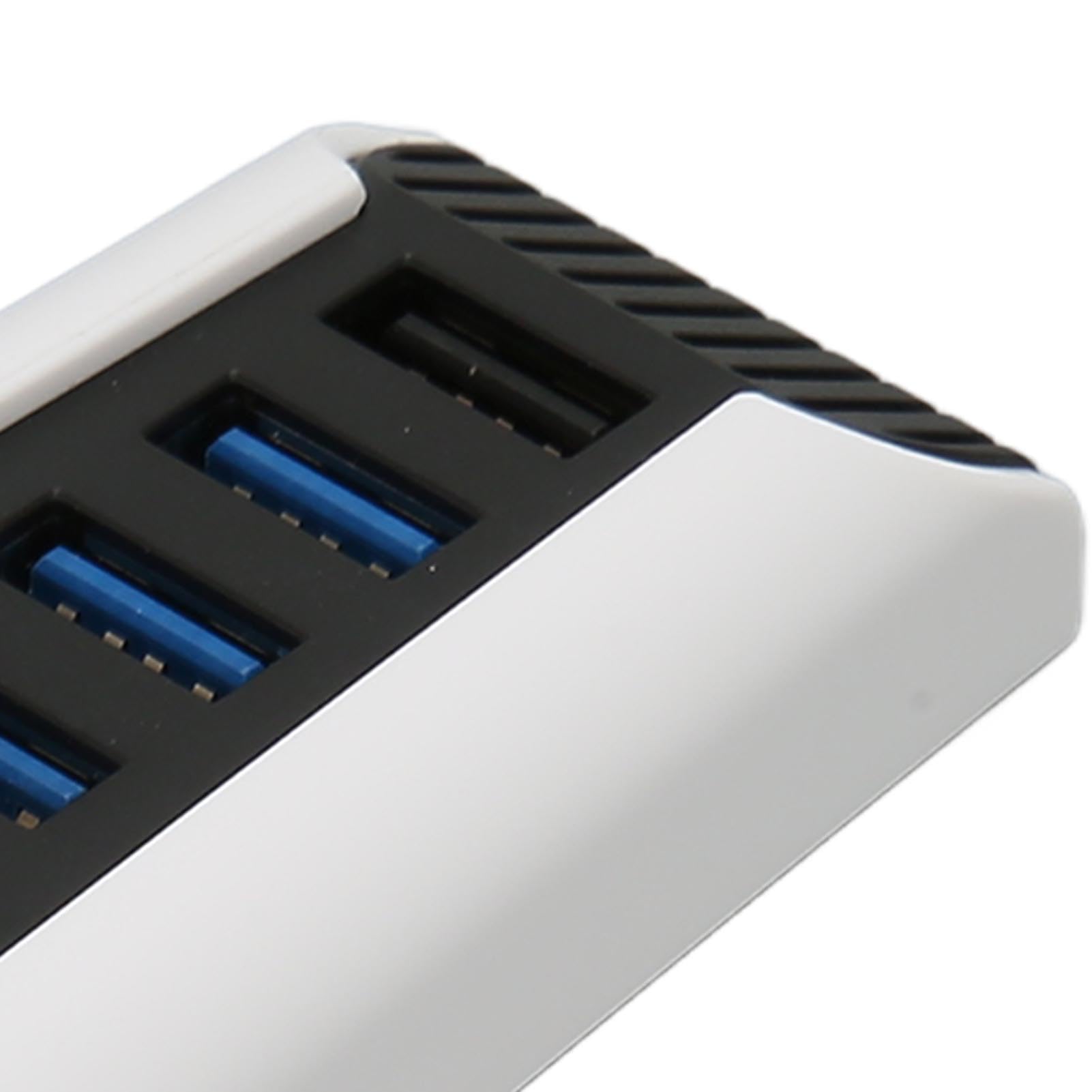 PS5 USB Hub 5-Port High-Speed Expansion Hub with 4 USB 2.0 Ports & 1 USB-C Port - Compatible with Keyboard, Mouse, Controller Chargers & External Drives - Plug & Play for Gaming Setup & Home Office