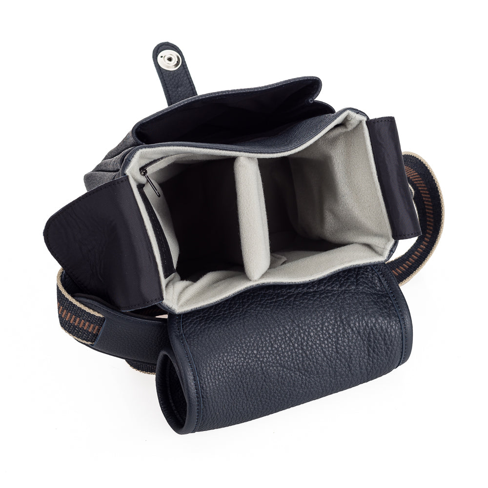 Oberwerth George Small Leather Camera Bag for DSLR & Mirrorless - Premium Dark Blue Leather - Perfect for Travel, Street & Everyday Photography