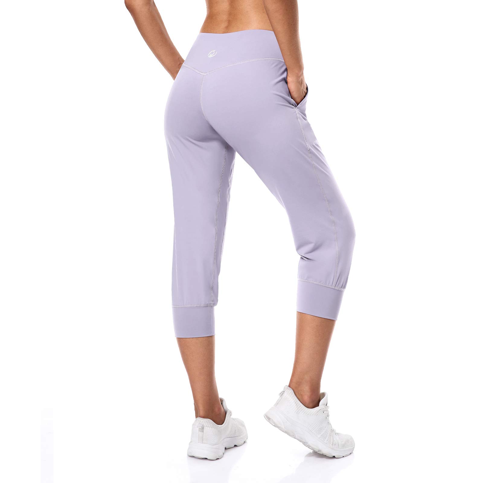 M MOTEEPI Women's High Waisted Capri Joggers - Athletic Cropped Yoga Running Pants with Pockets for Workout, Lounge & Casual Wear