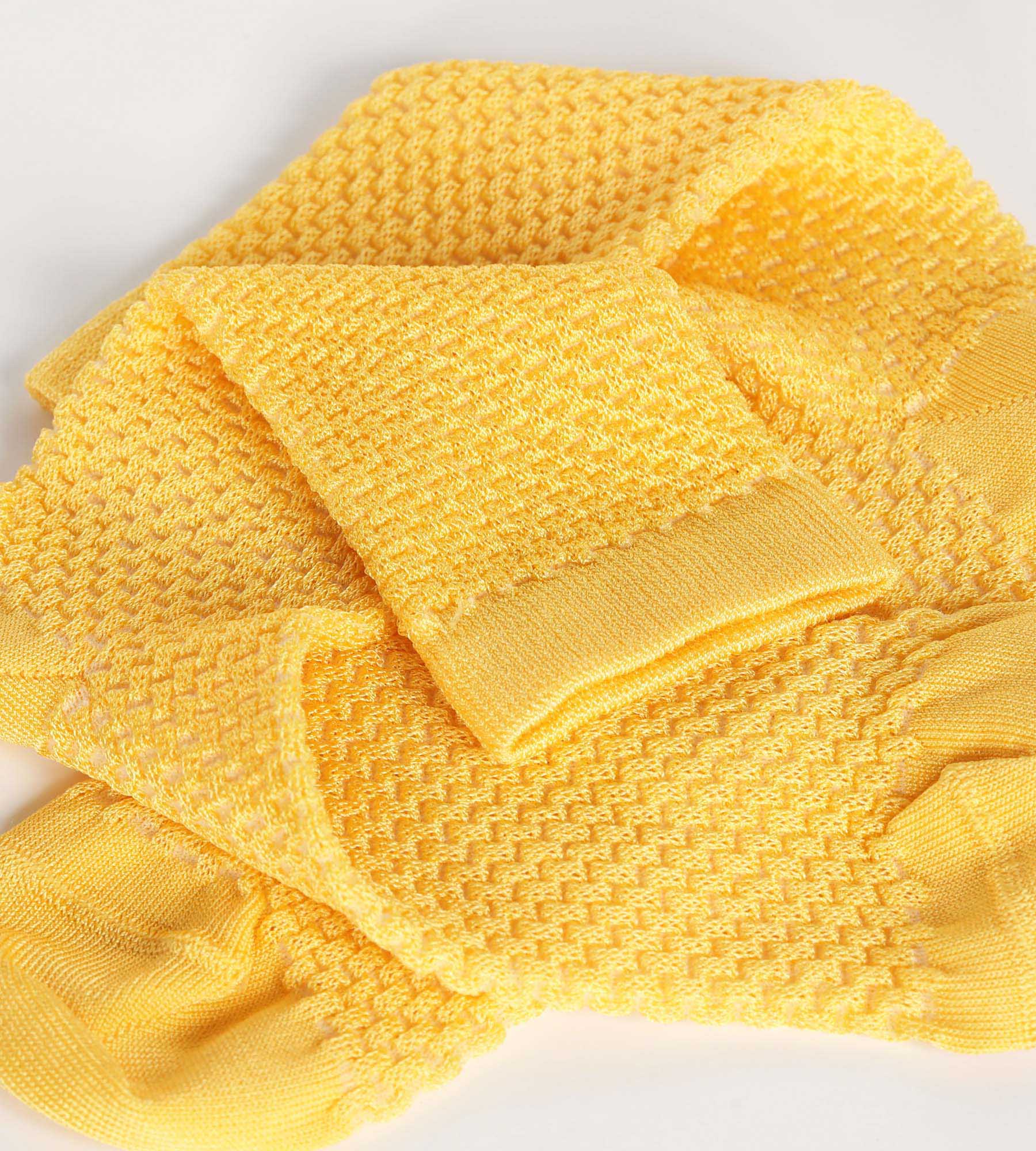 Women's Viscose Socks with Waffle Texture in Lemon Color - Stylish & Comfortable for Everyday Wear, Work, and Casual Outfits