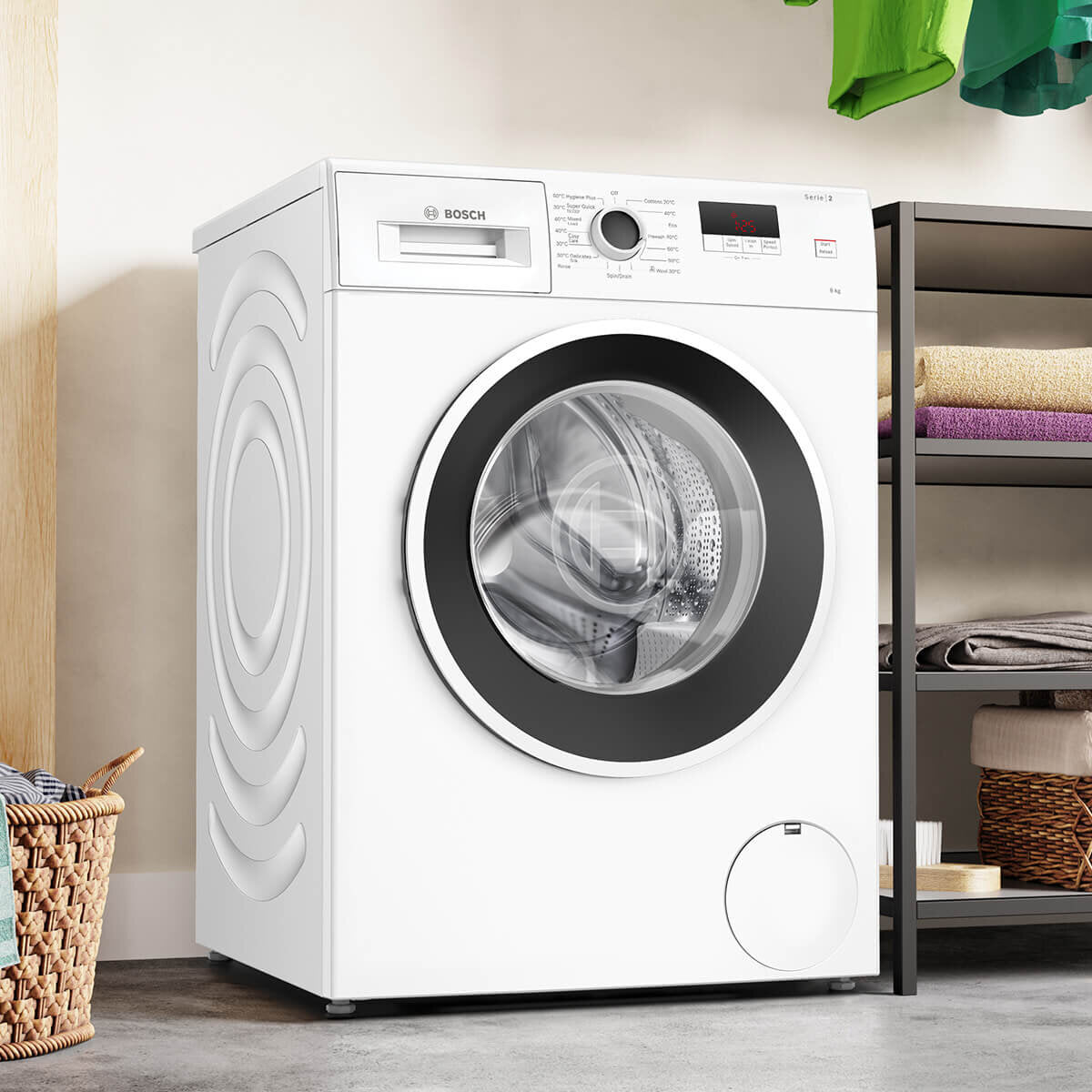 Bosch Series 2 8kg Front Load Washing Machine WGE03408AU - Energy Efficient, Quiet Laundry Appliance for Apartments & Small Homes