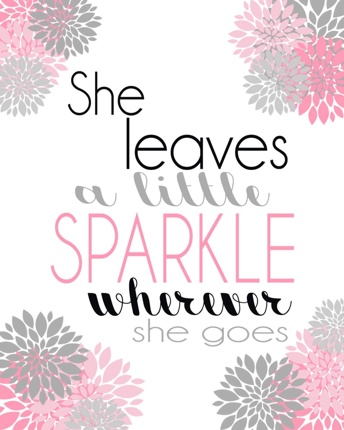 African American Ballerina Motivational Wall Art - Set of 4 Inspirational Prints for Girls Room Decor | 'She Leaves a Little Sparkle' & 'Dream Big' Quotes | Perfect for Nursery, Bedroom & Dance Studio Decor