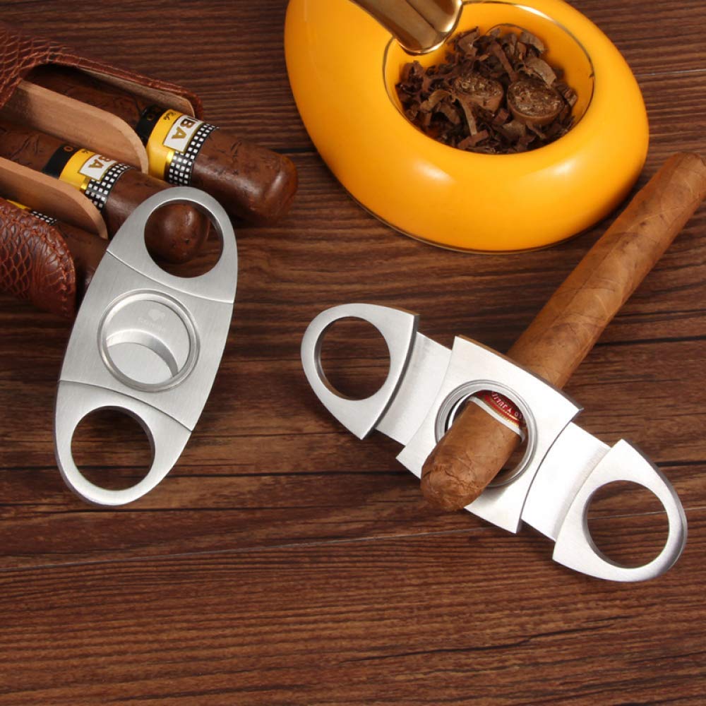 Premium Stainless Steel Cigar Cutter - Sharp Guillotine Blade for Perfect Cut - Durable Metal Cigar Knife with Gift Box - Ideal for Cigar Aficionados, Gifts & Special Occasions