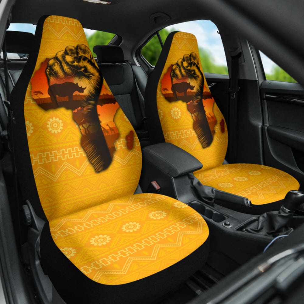 Premium African Map Car Seat Covers - Unique African-Themed Gift Ideas for Travel Enthusiasts & Cultural Lovers (Model 210901) - Perfect for Road Trips, Safari Adventures & Home Decor