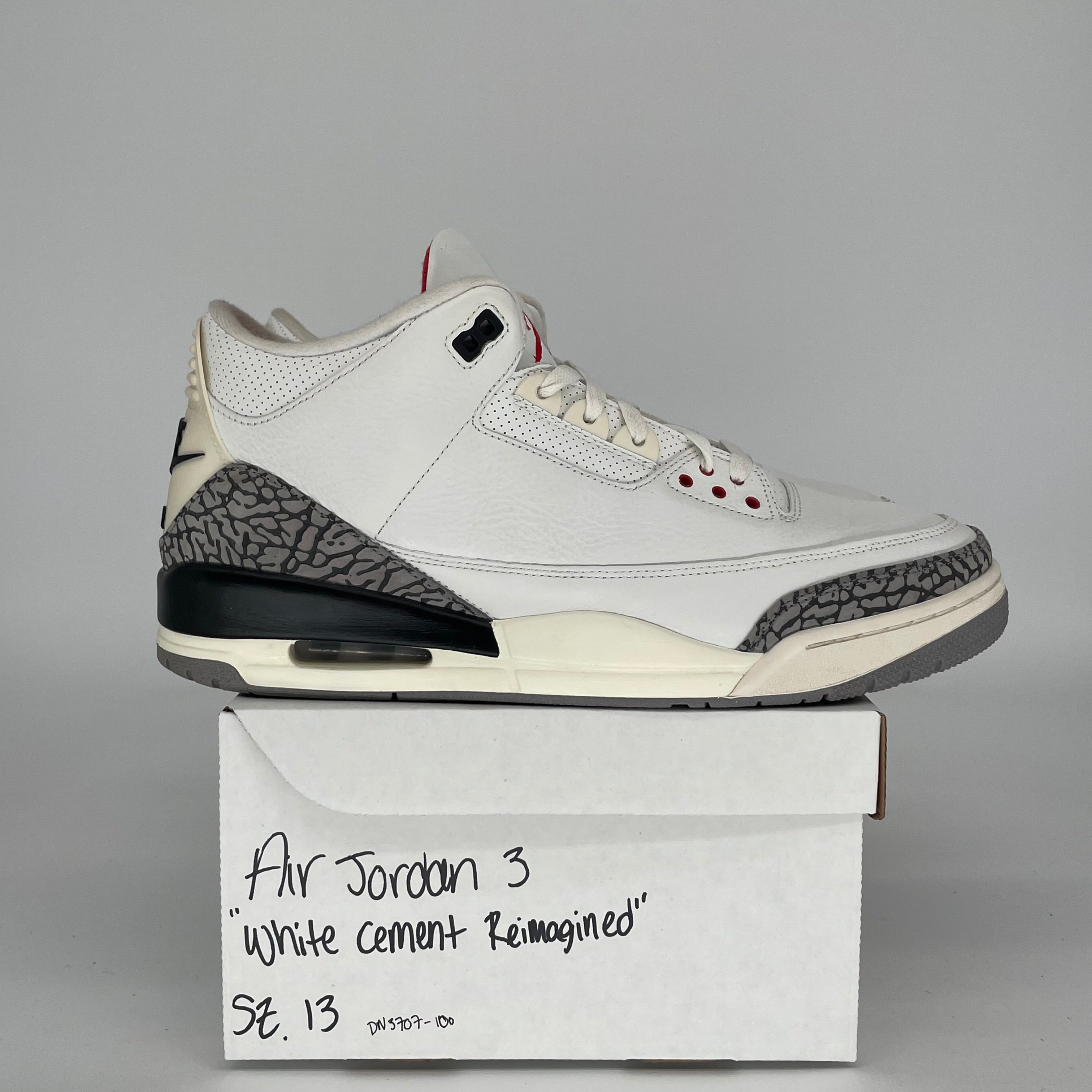 Original Air Jordan 3 White Cement Reimagined - Men's Size 13 (DN3707-100) | Authentic Retro Basketball Sneakers for Casual Wear & Street Style