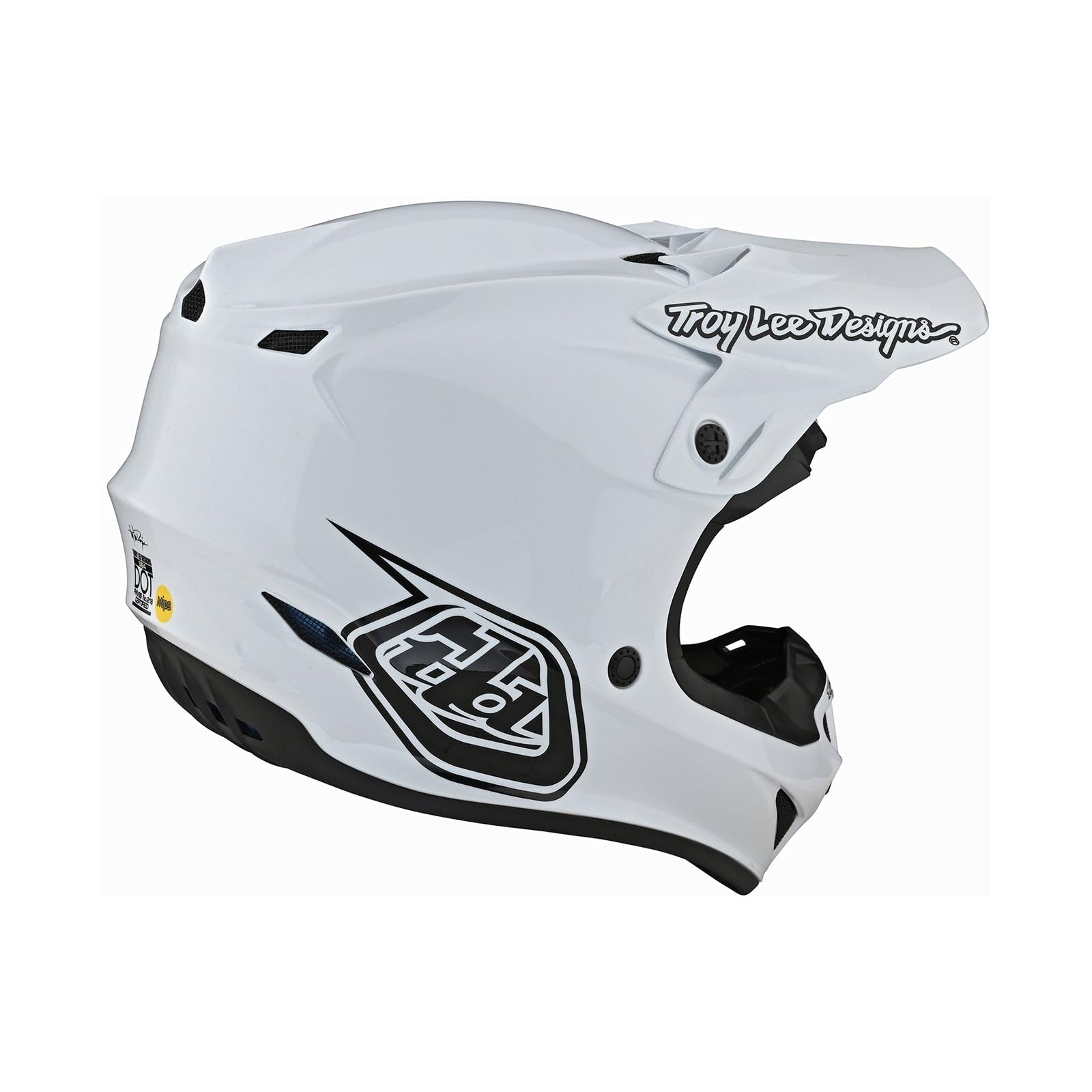 Troy Lee Designs SE4 Motocross MX Helmet - Lightweight Polyacrylite Shell, Mono White (Large) - Perfect for Off-Road Racing & Trail Riding