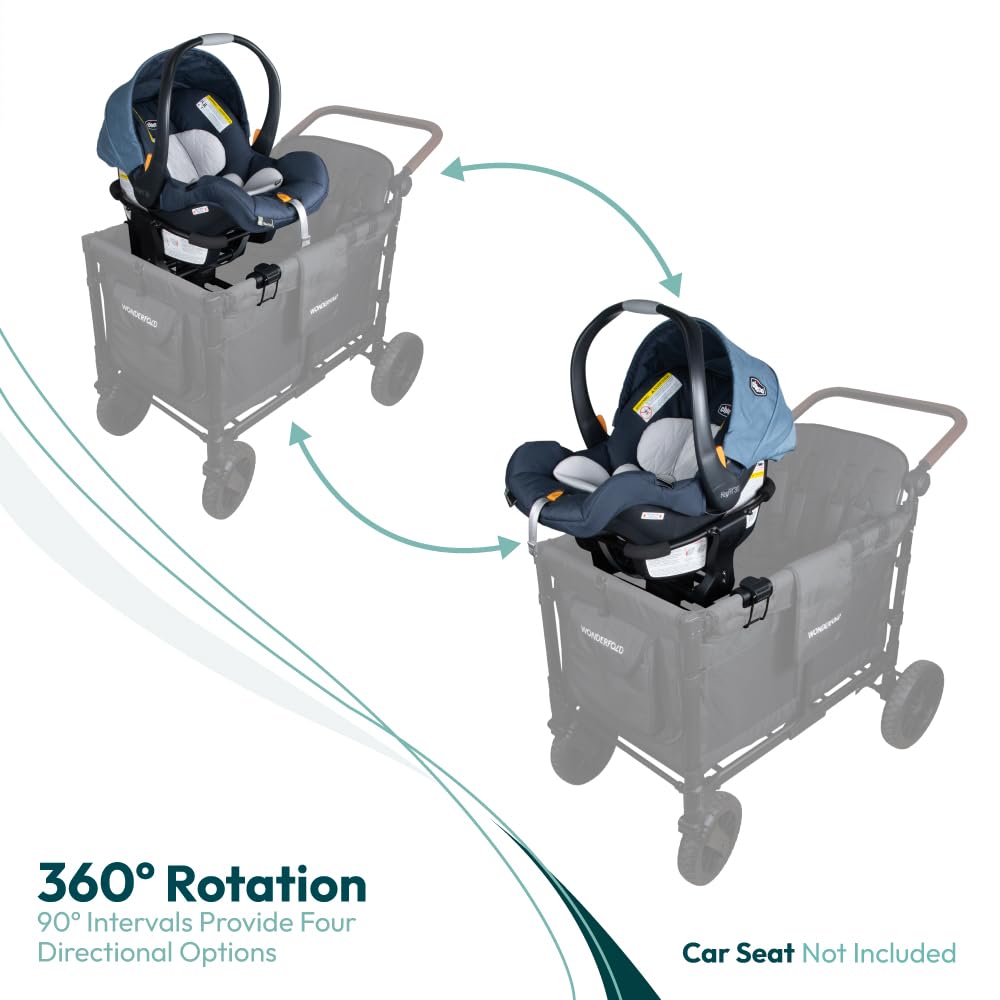 WONDERFOLD W4 Series Infant Car Seat Adapter - 360° Rotating Chicco Car Seat Compatible | Easy Installation & Folds with Stroller Wagon | Perfect for Travel, Shopping & Family Outings
