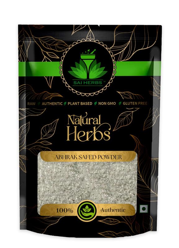 SAI HERBS Pure & Natural Abhrak Safed (White Mica) Ayurvedic Powder - 250g | Safed Bajra Herbal Supplement for Immunity Boost & Skin Care | Traditional Ayurvedic Remedy for Detox & Wellness