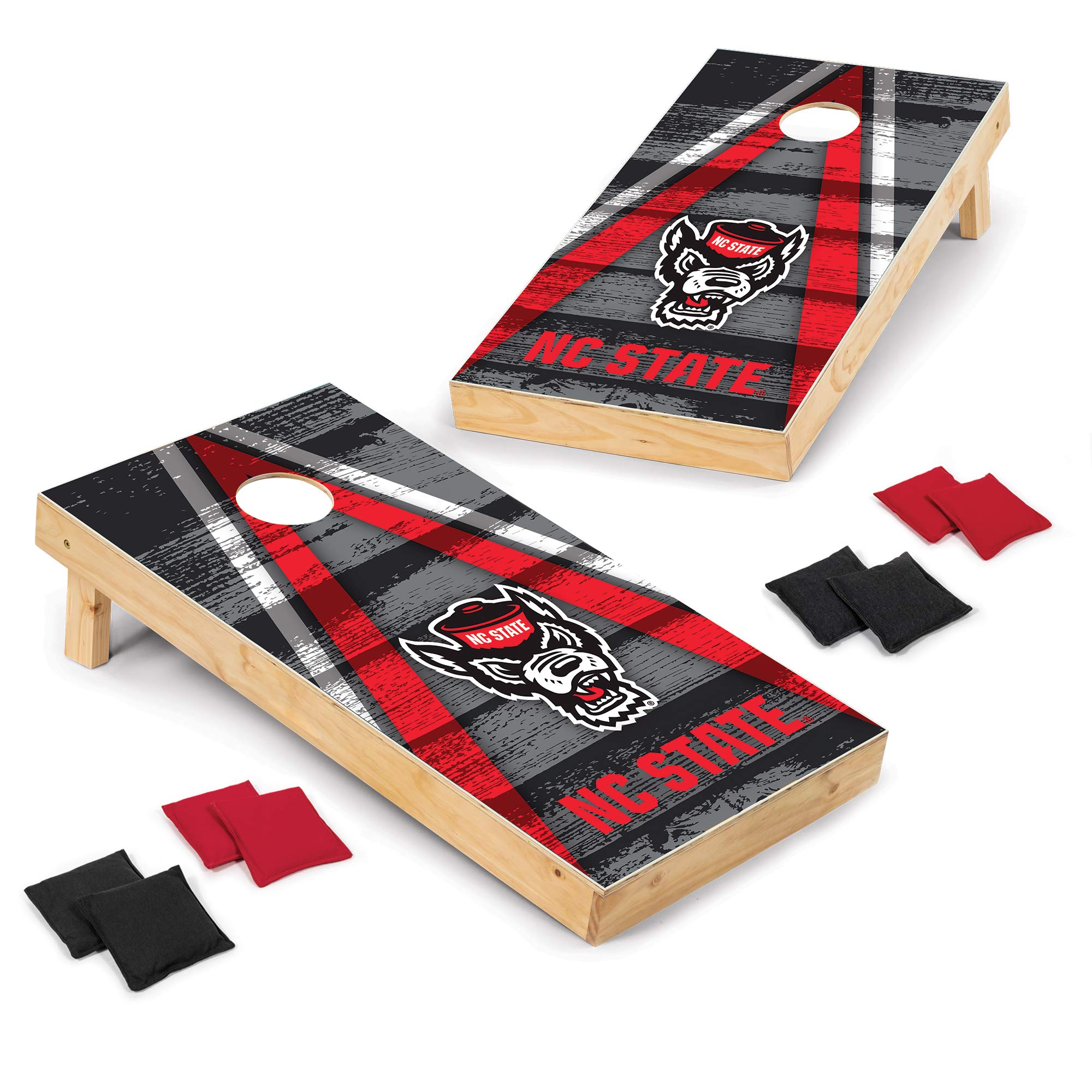 Wild Sports NCAA College 2' x 4' Wood Direct Print Tournament Cornhole Set with 8 Bean Bags - Vintage Triangle Design for Tailgate Parties, Outdoor Games & Backyard Fun - Perfect for BBQs, Picnics & College Sports Events