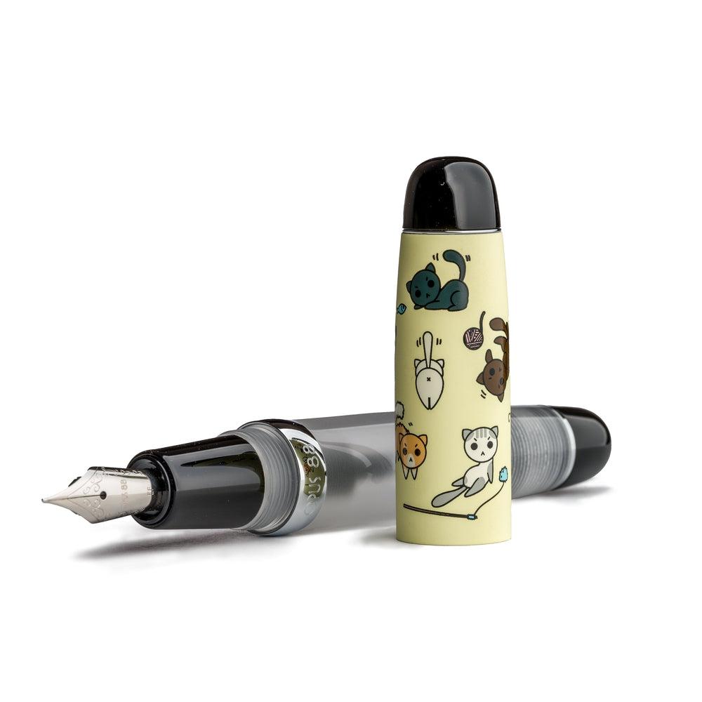 Opus 88 × Twenty Sides Grumpy Kitty Fountain Pen - Premium Japanese Eyedropper Fountain Pen for Writing, Journaling & Collectors (Ideal Gift for Cat Lovers & Stationery Enthusiasts)