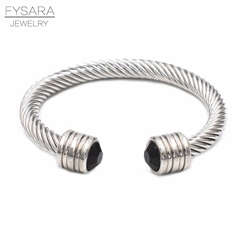 Twisted Cable Wire Bangle Cuff Bracelets for Women - Fashion Jewelry for Casual & Formal Wear - Perfect for Office, Party & Everyday Accessories