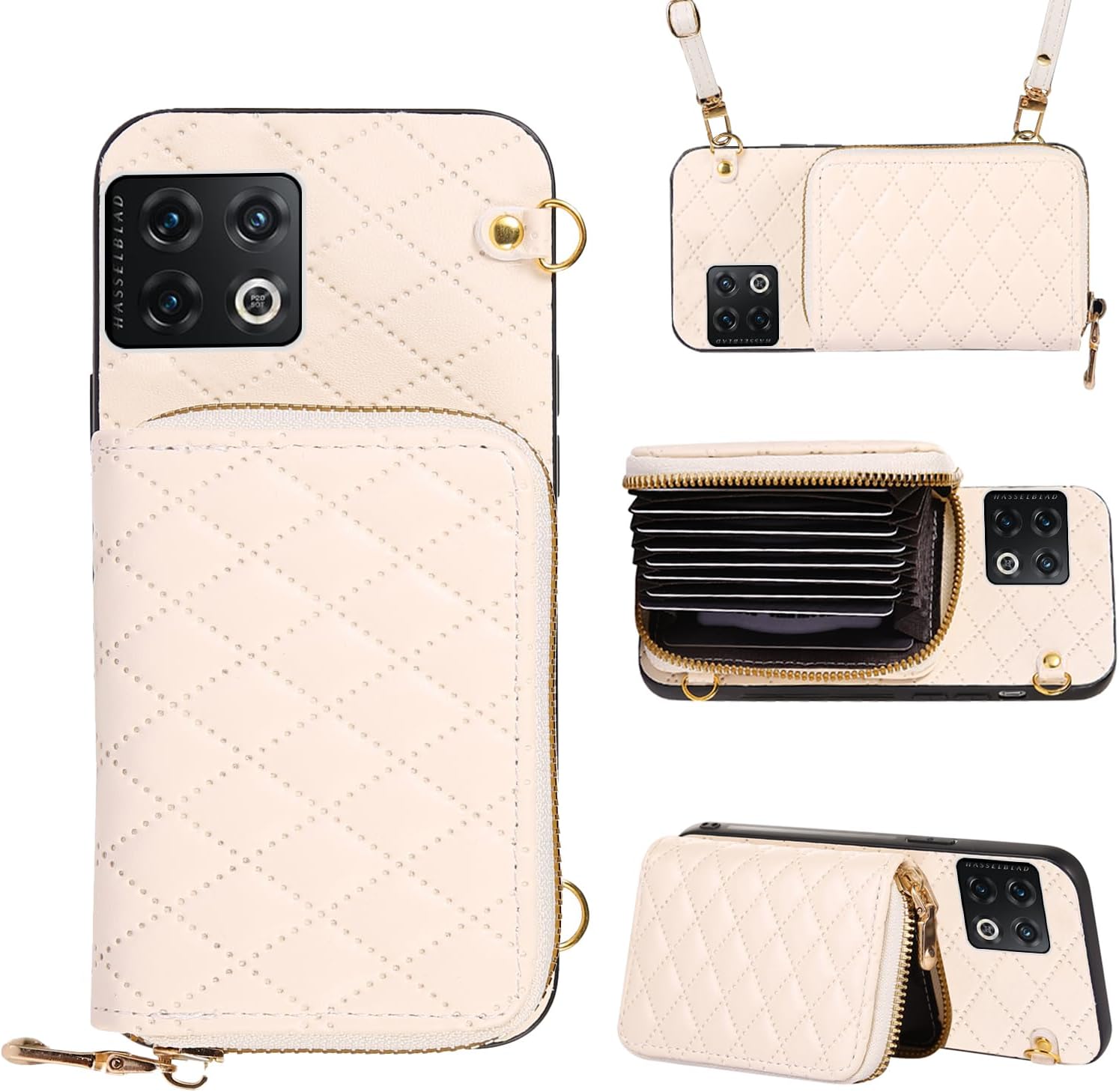 OnePlus 10 Pro 5G Wallet Case with Zipper Closure & Multiple Card Slots - Premium Protective Phone Cover for Business, Travel & Daily Use