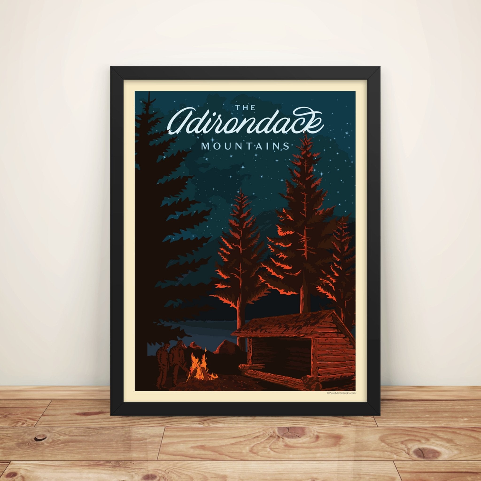 Adirondack Lean-To Camping Poster - Vintage Outdoor Wall Art Decor for Cabins, Hiking & Nature Lovers - Perfect for Home, Office & Camping Enthusiasts