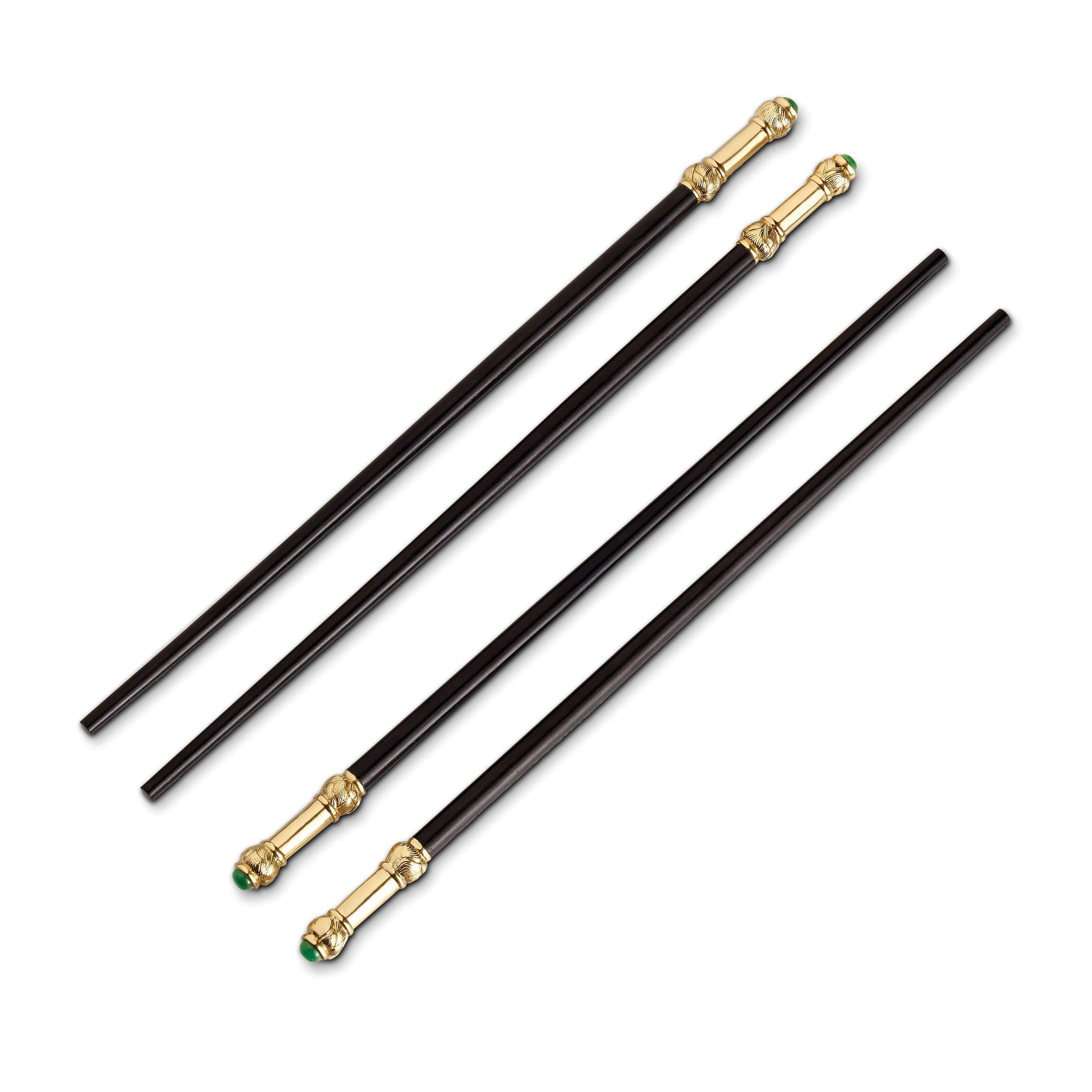 Premium Gold-Plated Chopsticks Set of 2 Pairs - Elegant Asian Dining Utensils for Sushi, Ramen & Home Decor