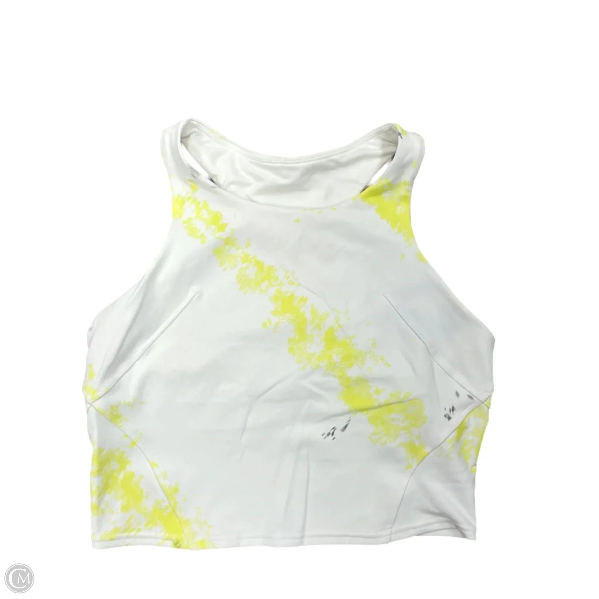 Lululemon Women's Athletic Sports Bra - Medium Size, White & Yellow - Perfect for Yoga, Running & Gym Workouts