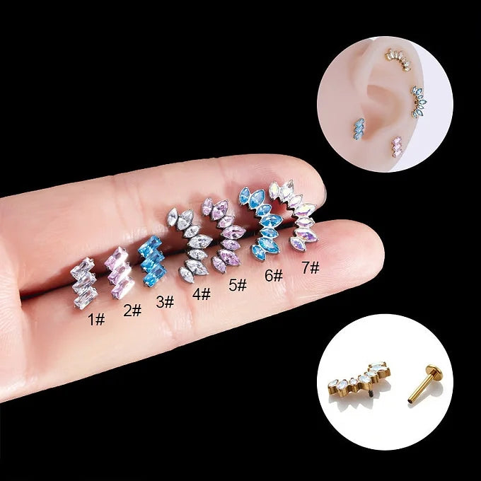 16G Sparkly CZ Titanium Lip Stud Labret Back Stud - Body Jewelry for Piercing | Perfect for Everyday Wear, Parties & Special Occasions