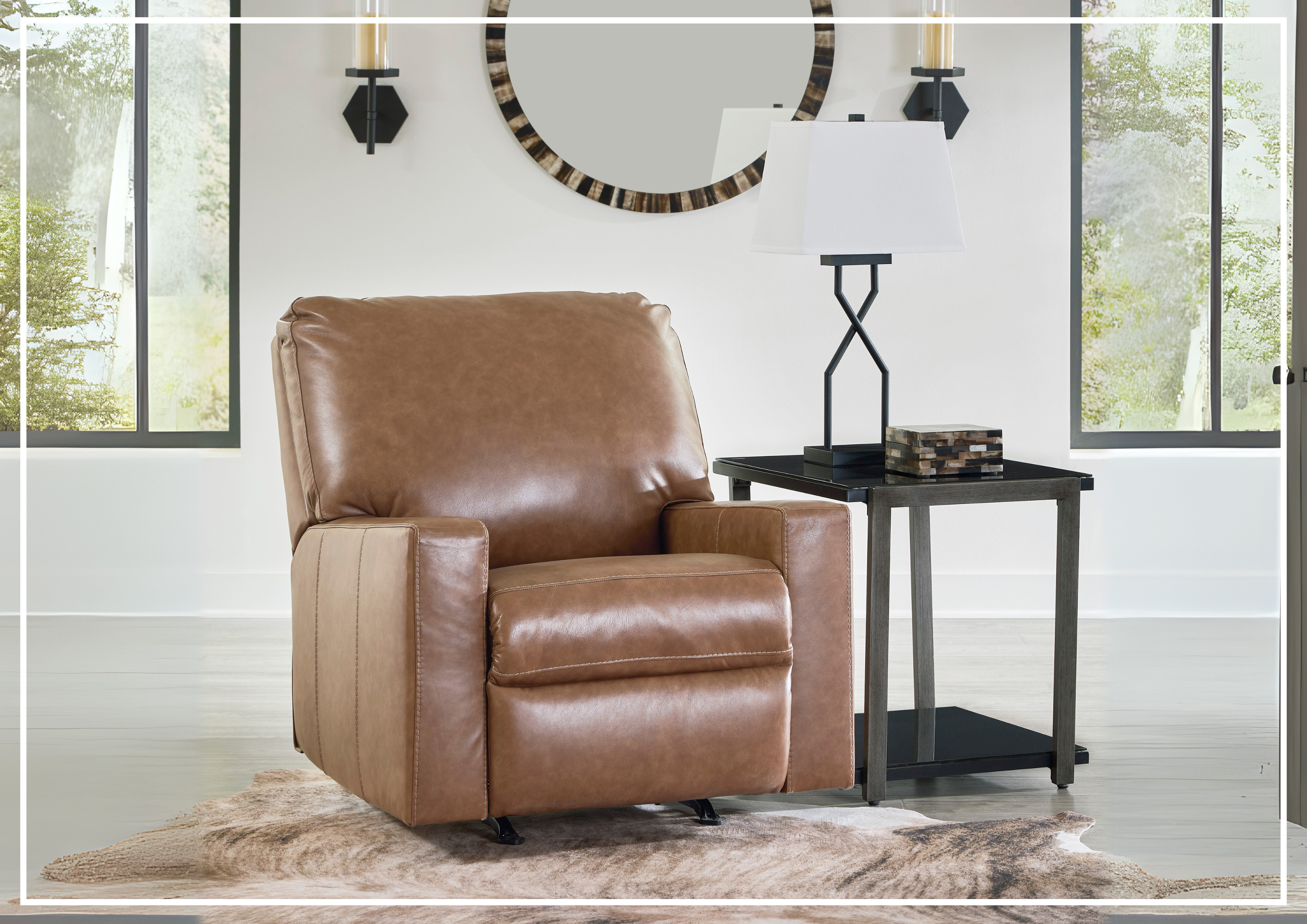 Gio Italia Bella Genuine Leather Rocker Recliner Chair - Comfortable Living Room Furniture for Relaxing & Nursing Mothers