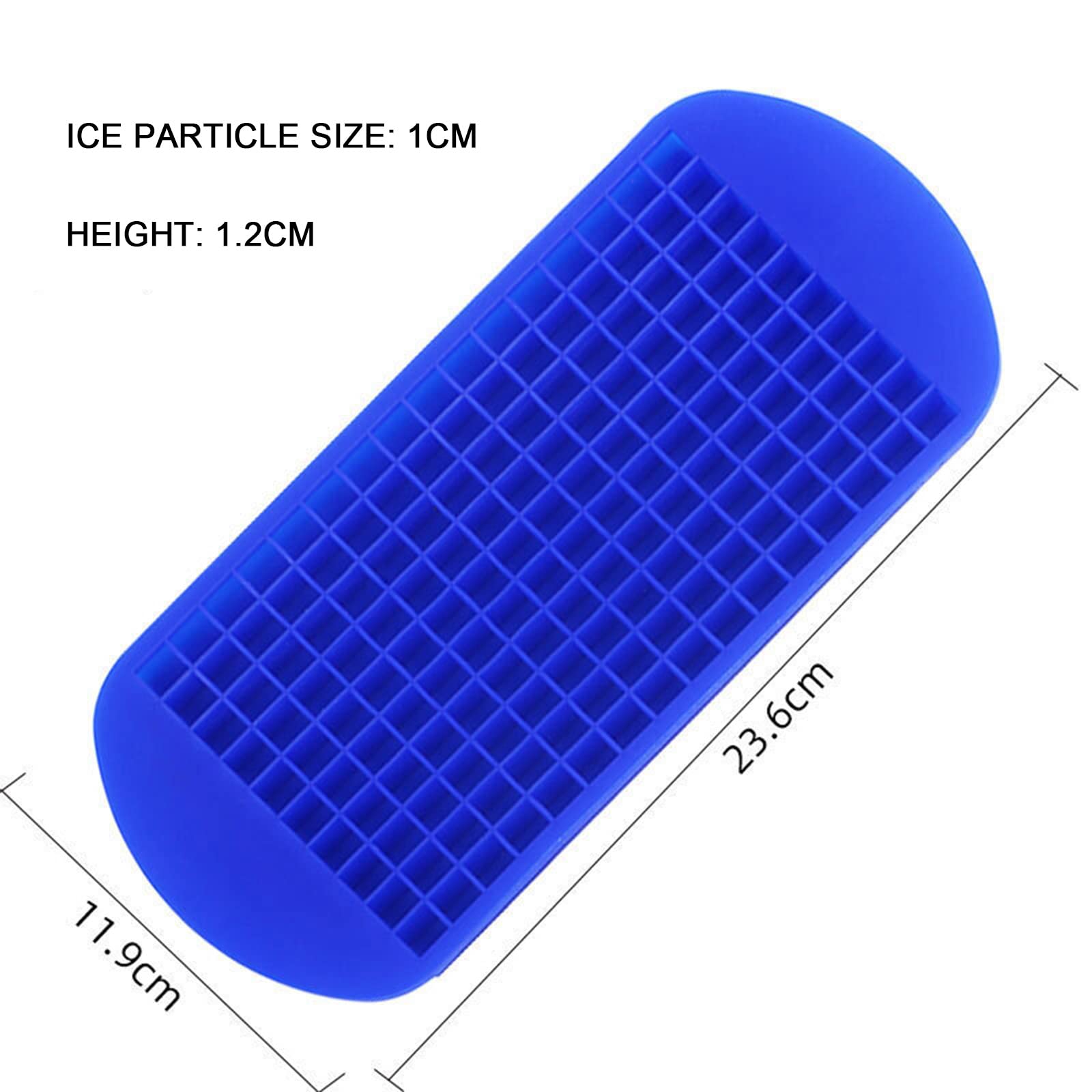 2 Pack Silicone Mini Ice Cube Trays - 160 Small Crushed Ice Molds for Cocktails & Whiskey | Easy Release, Flexible & Stackable Freezer Trays | Perfect for Baby Food, Iced Coffee & Party Drinks (Blue)