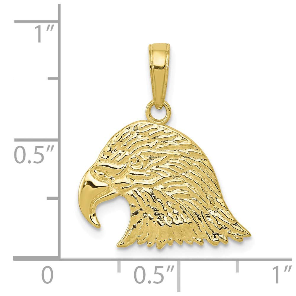 10k Yellow Gold Eagle Head Pendant Charm - Durable Solid Gold Jewelry for Men & Women - Perfect for Necklaces, Bracelets & Gifts