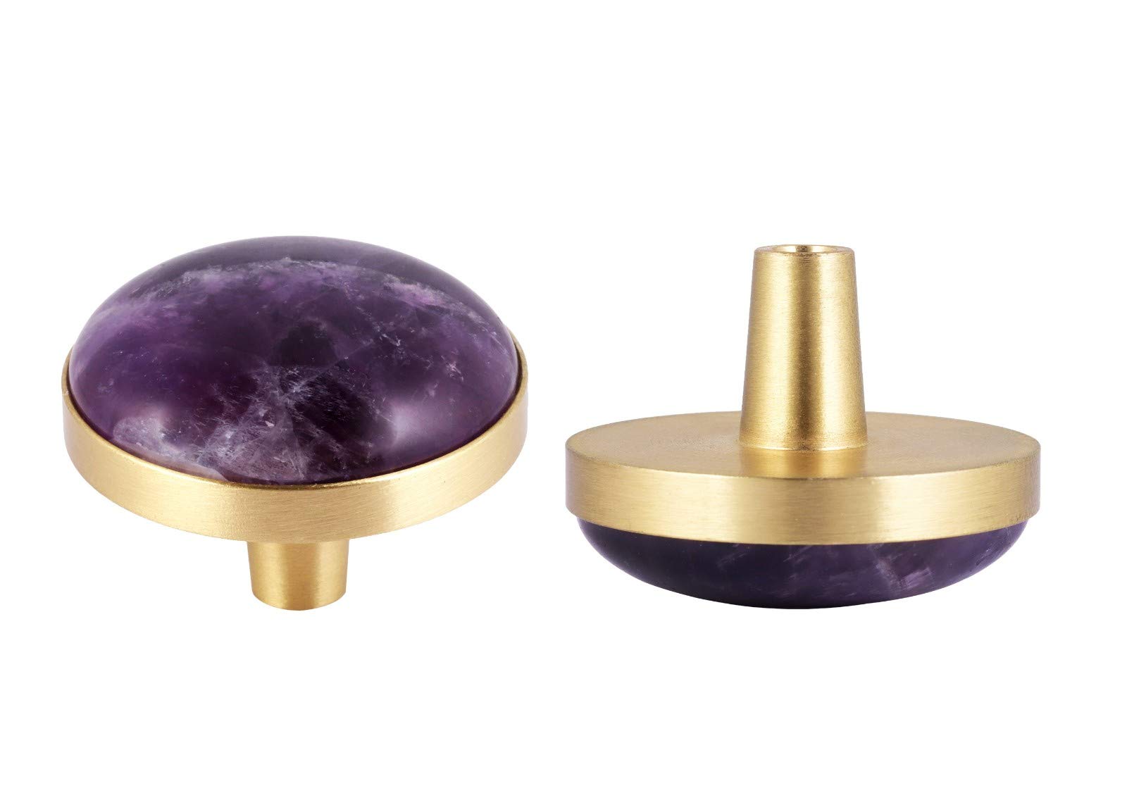 Rockcloud 2-Pack Amethyst Crystal Drawer Knobs - Home Furniture Hardware for Dressers & Cabinets