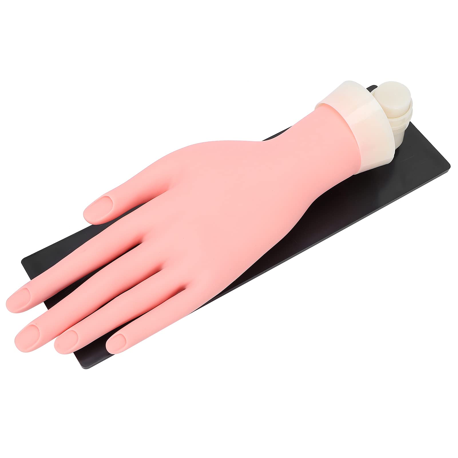 Portable ABS Silicone Nail Practice Hand - Fake Hand for Nail Art Training, Salon & Home Use - Perfect for Beginners & Professionals