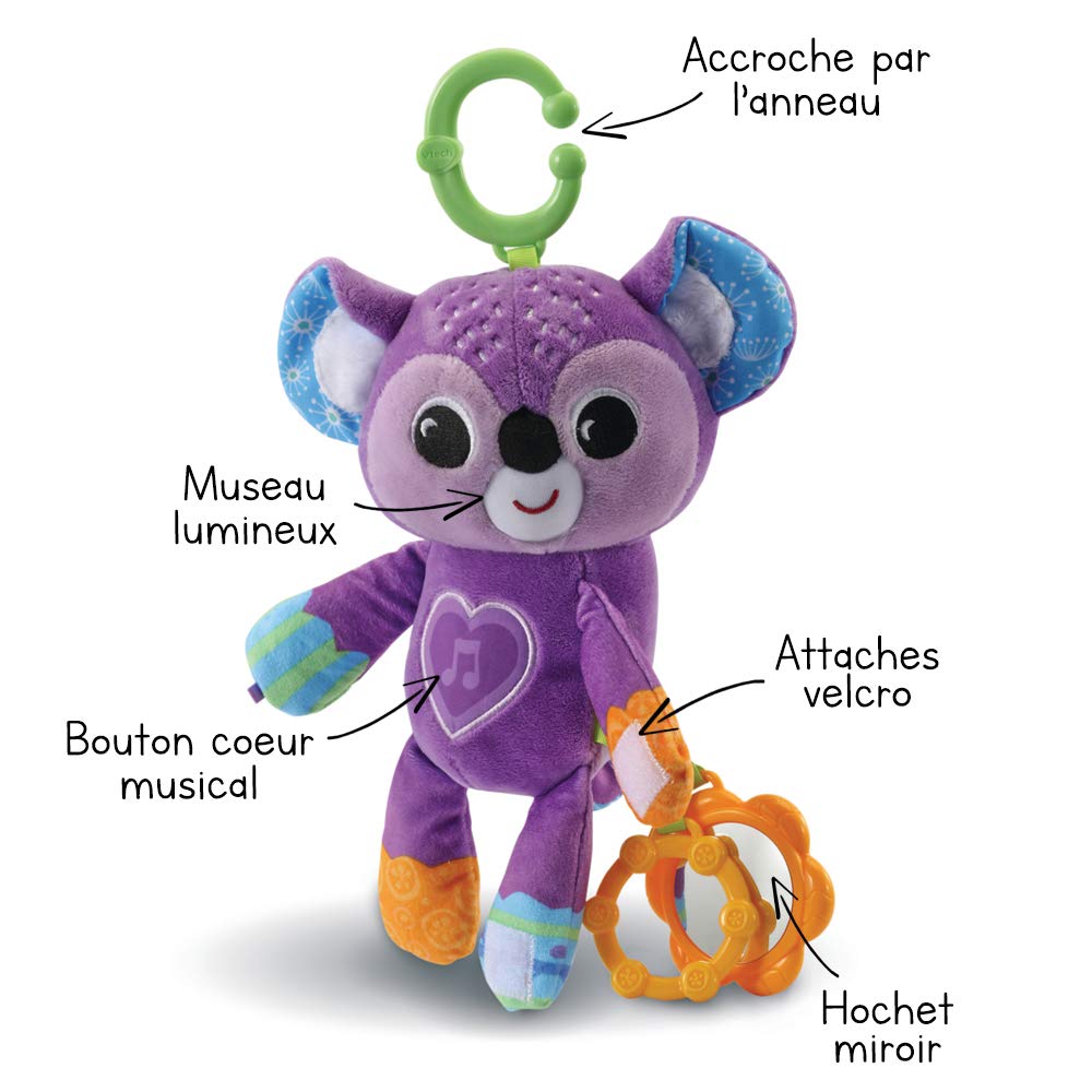 VTech Grab & Go Koala Interactive Learning Toy - Bilingual English/French Educational Game for Toddlers & Preschoolers - Perfect for Travel, Playtime & Early Childhood Development