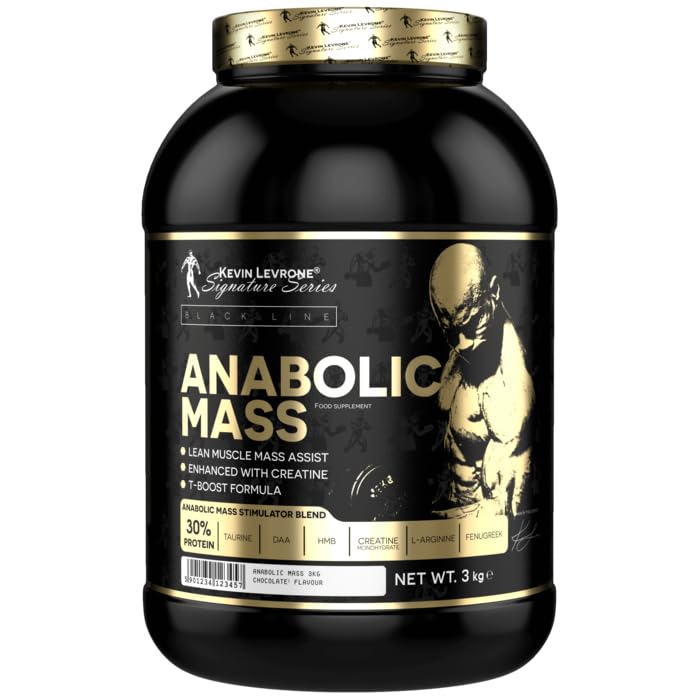 Kevin Levrone Anabolic Mass 3000g - Premium Carbohydrate & Protein Complex with HMB, Taurin & DAA for Effective Muscle Growth - Chocolate Hazelnut Flavor - Ideal for Post-Workout Recovery & Bodybuilding Nutrition