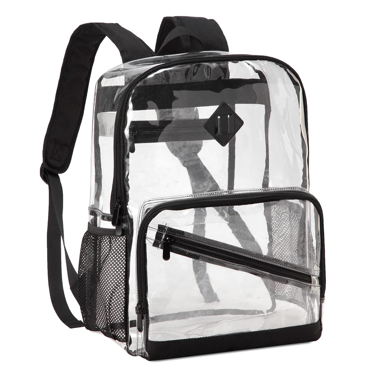 Kasqo 15.6 Inch Clear Backpack - Heavy Duty PVC Transparent School Backpack for College, Work & Travel | Stadium Approved See Through Backpack | Perfect for Sports Events, Airport Security & Daily Commute