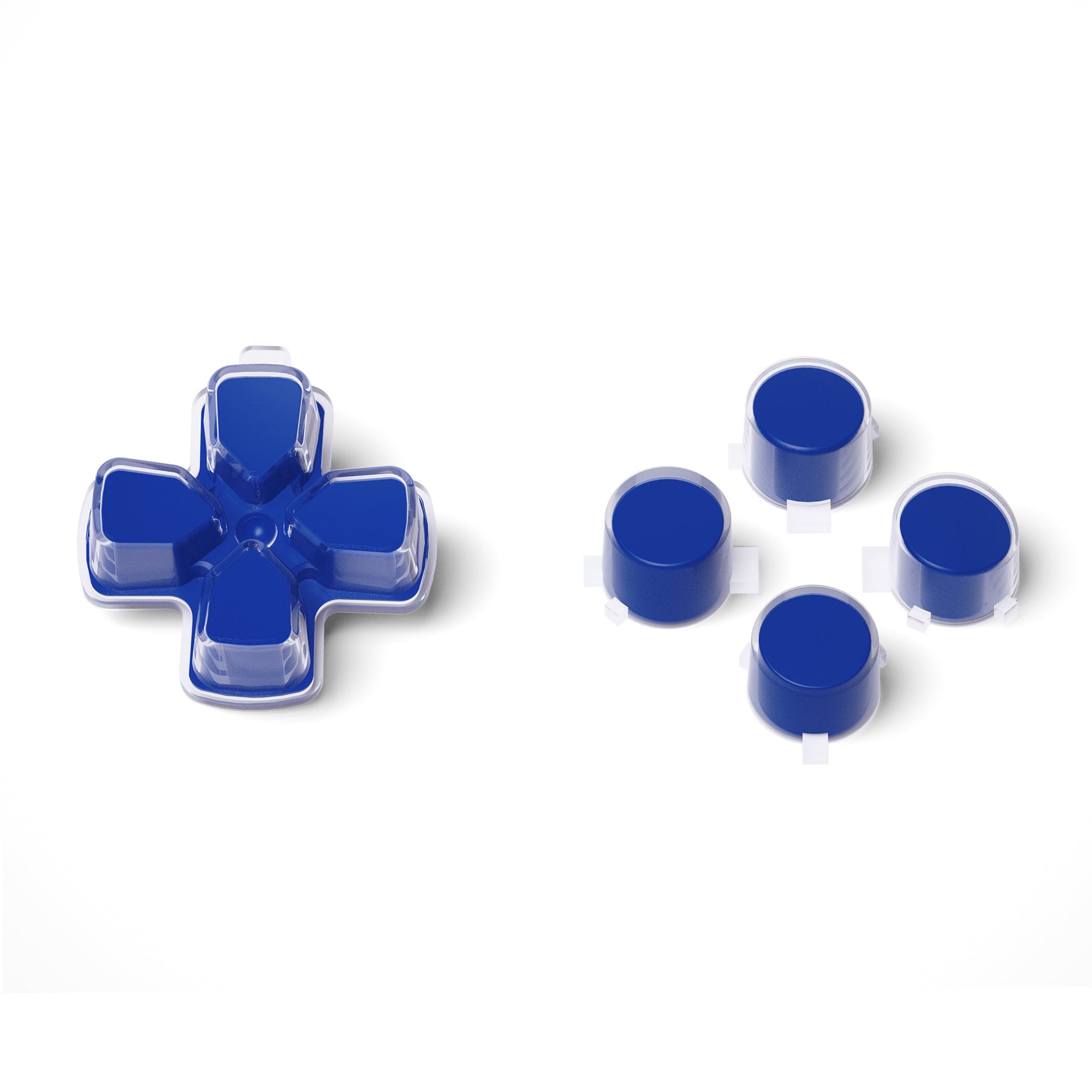 ExtremeRate Blue & Clear Custom D-Pad & Action Buttons Replacement for PS5 Controller - No Letter Imprint - Perfect for Gaming, Modding & Controller Customization
