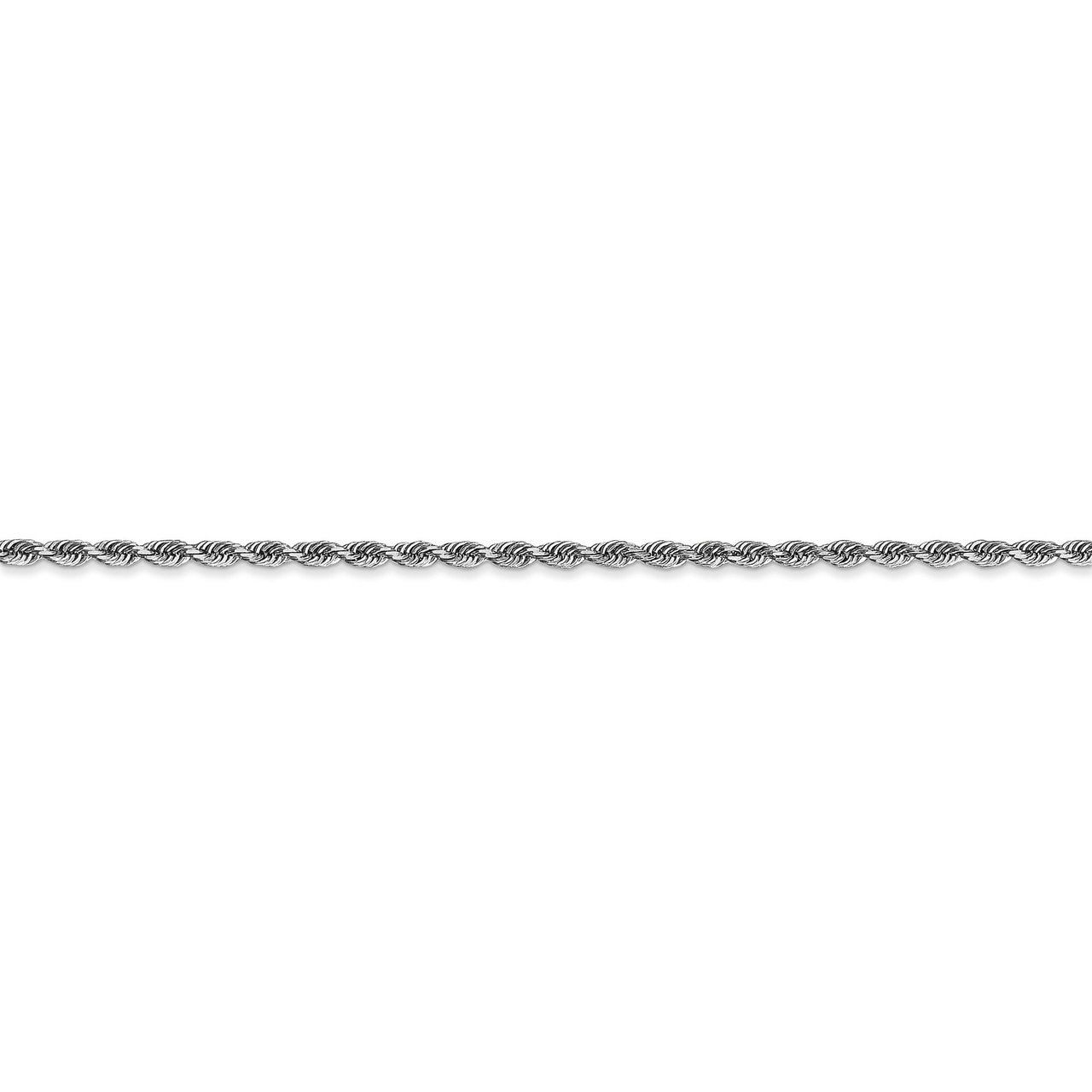 10K White Gold 2mm Diamond-Cut Quadruple Rope Chain - Anklet, Bracelet or Necklace for Women | Elegant Jewelry for Everyday Wear, Special Occasions & Gifts