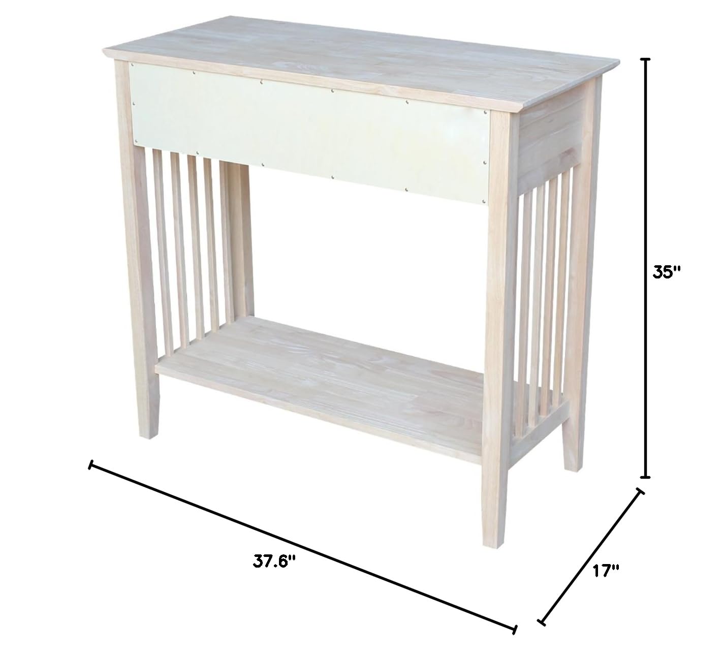 Unfinished Mission Style Server and Console Table by International Concepts - Perfect for Entryway, Dining Room, or Home Office Decor