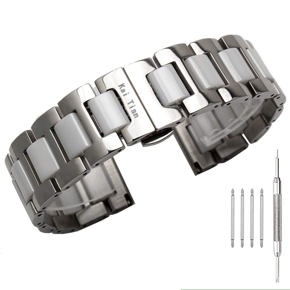 Stainless Steel Watch Band 18-22mm with Butterfly Buckle for Men - Dress & Casual Wear