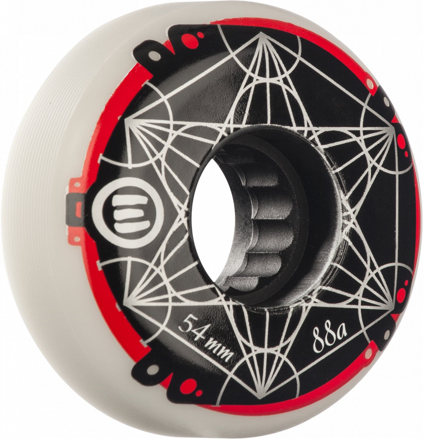 Eulogy Inline Wheels 54mm 88a Skateboard Wheels - 4 Pack with Metatron Cube Logo | Perfect for Street Skating, Park Riding & Smooth Cruising
