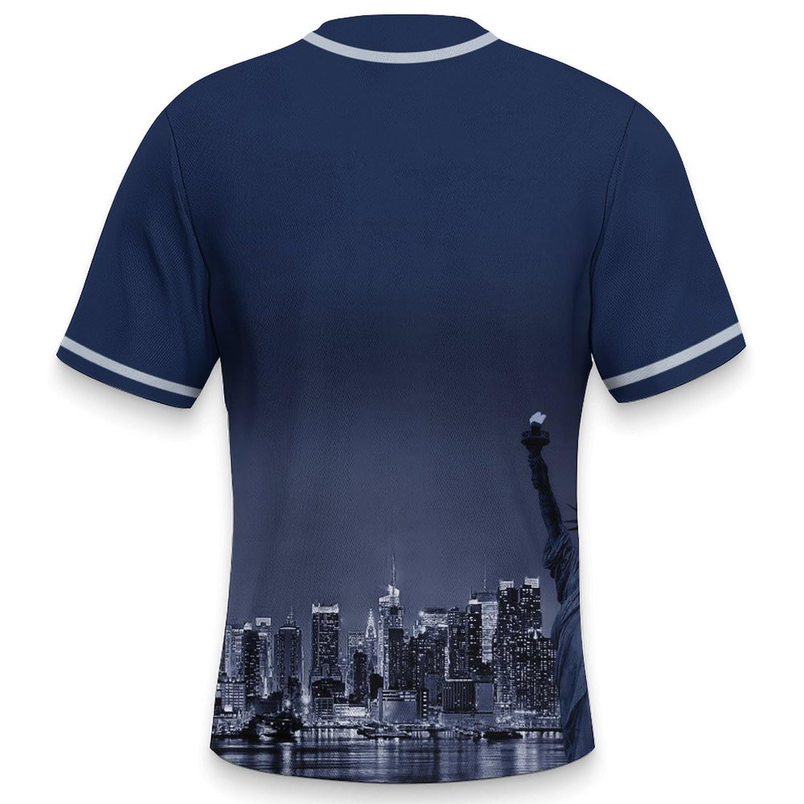 Men's Baseball City Night Skyline Jersey Shirt - Custom Printed Fan Apparel (Sizes S-2XL) - Perfect for Baseball Games, Fan Gifts & Sports Enthusiasts