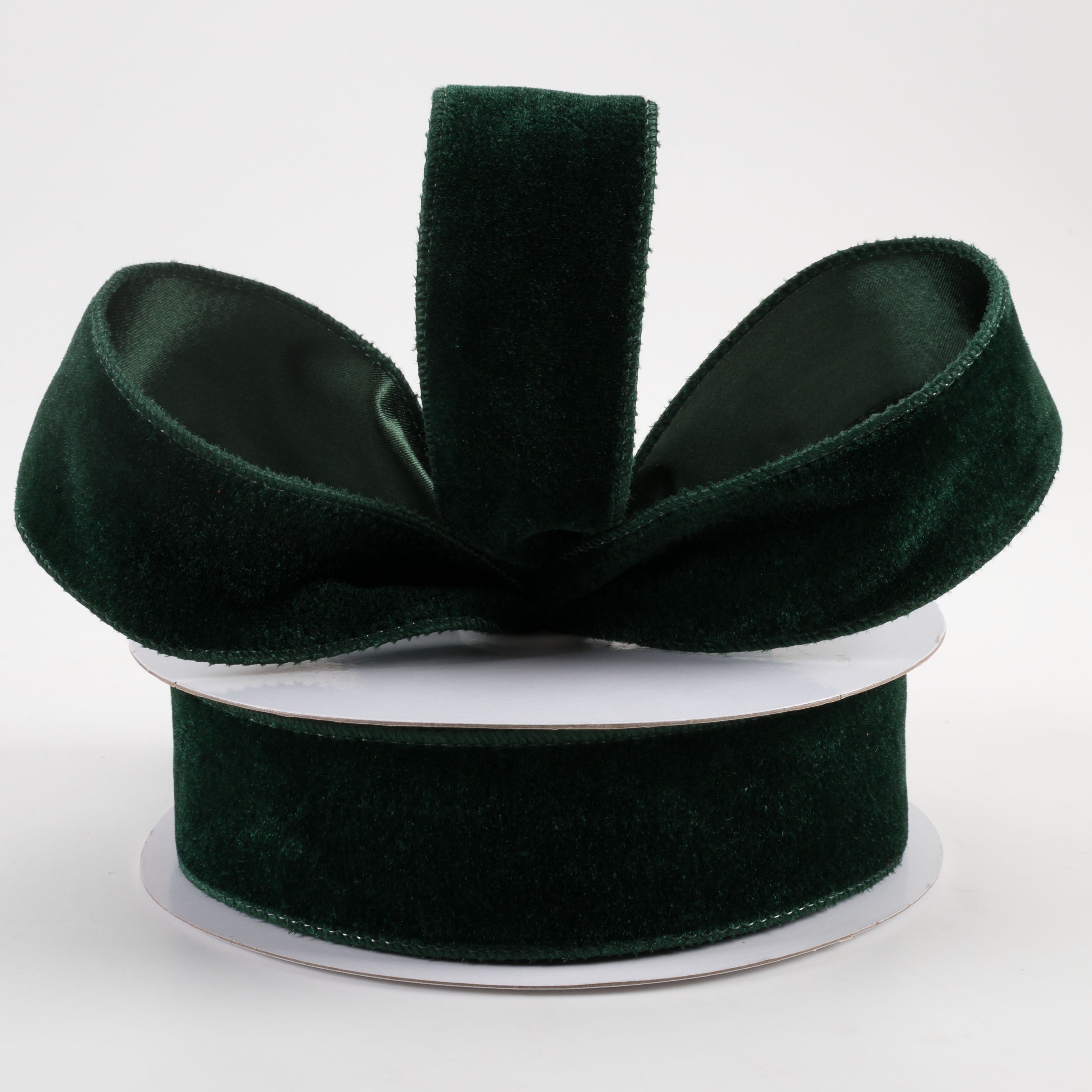 1.5 Inch Deluxe Velvet Satin Backing Ribbon - Hunter Green (10 Yards) for Gift Wrapping, Wedding Decorations, DIY Crafts and Party Supplies