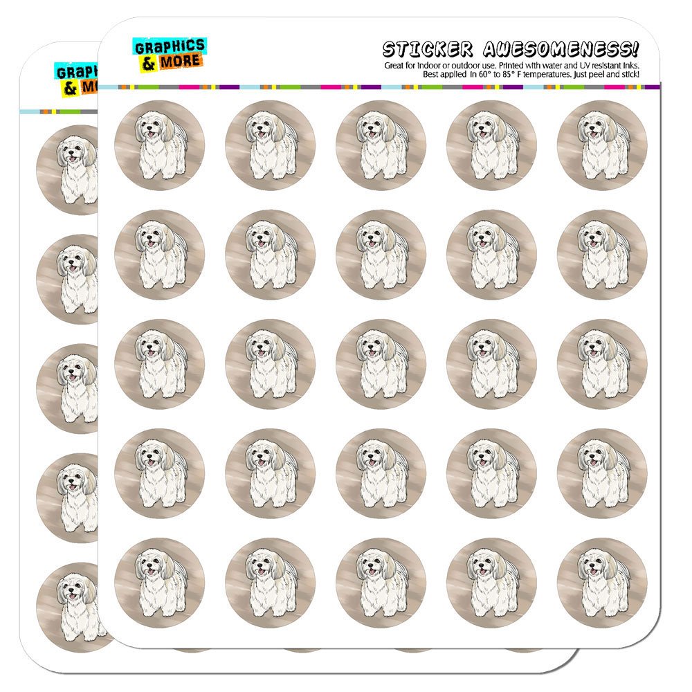Shih Tzu Dog Planner Stickers - 1 Inch Opaque Decorative Stickers for Scrapbooking, Bullet Journal, DIY Crafts & Pet Lover Gifts