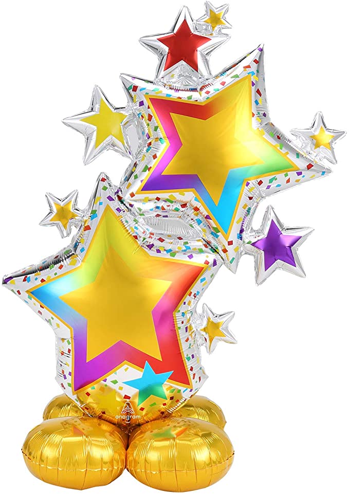 59-Inch Multicolor Stars Cluster Air-Filled Balloon for Parties, Events & Decorations | Perfect for Birthdays, Weddings & Celebrations