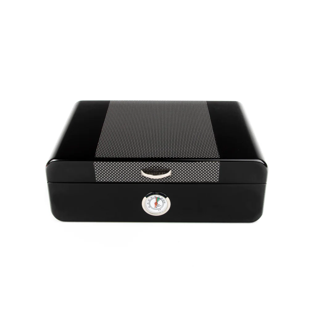 Brouk & Co Lorenzo Cigar Humidor - Premium Wooden Cigar Box with Spanish Cedar Lining, Hygrometer & Humidifier - Perfect for Cigar Storage, Collection & Aging - Ideal for Home, Office & Gifts