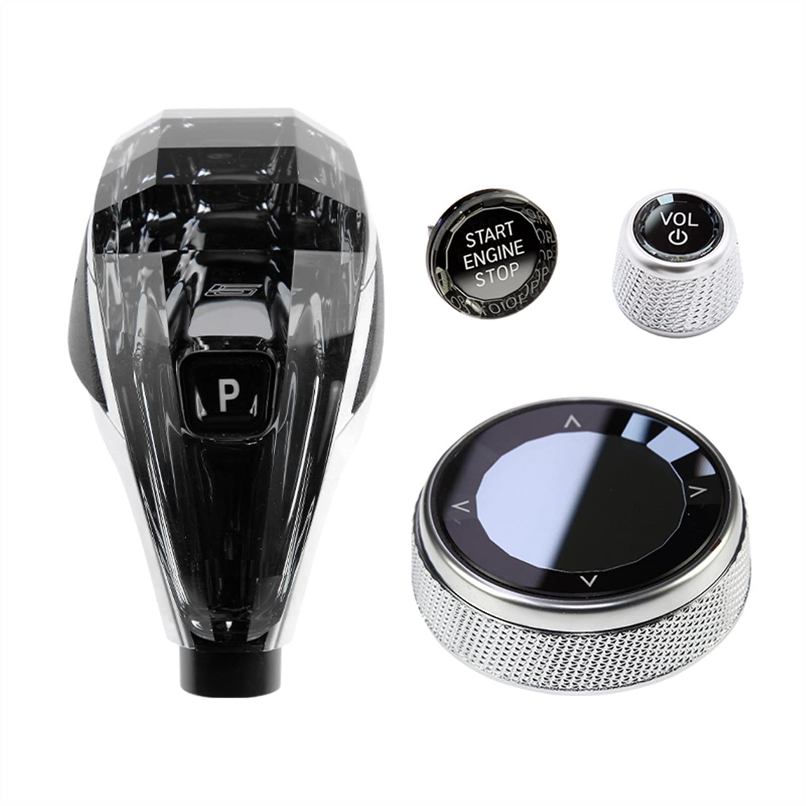 Premium Crystal Car Gear Shift Knob & Volume Button Set - Compatible with BMW X5 G05 G06 G07 G20 G22 G29 G14 G15 G16 - Luxury Interior Accessories for Enhanced Driving Experience (8 Series G14 G15 G16) - Perfect for Car Enthusiasts & Custom Upgrades
