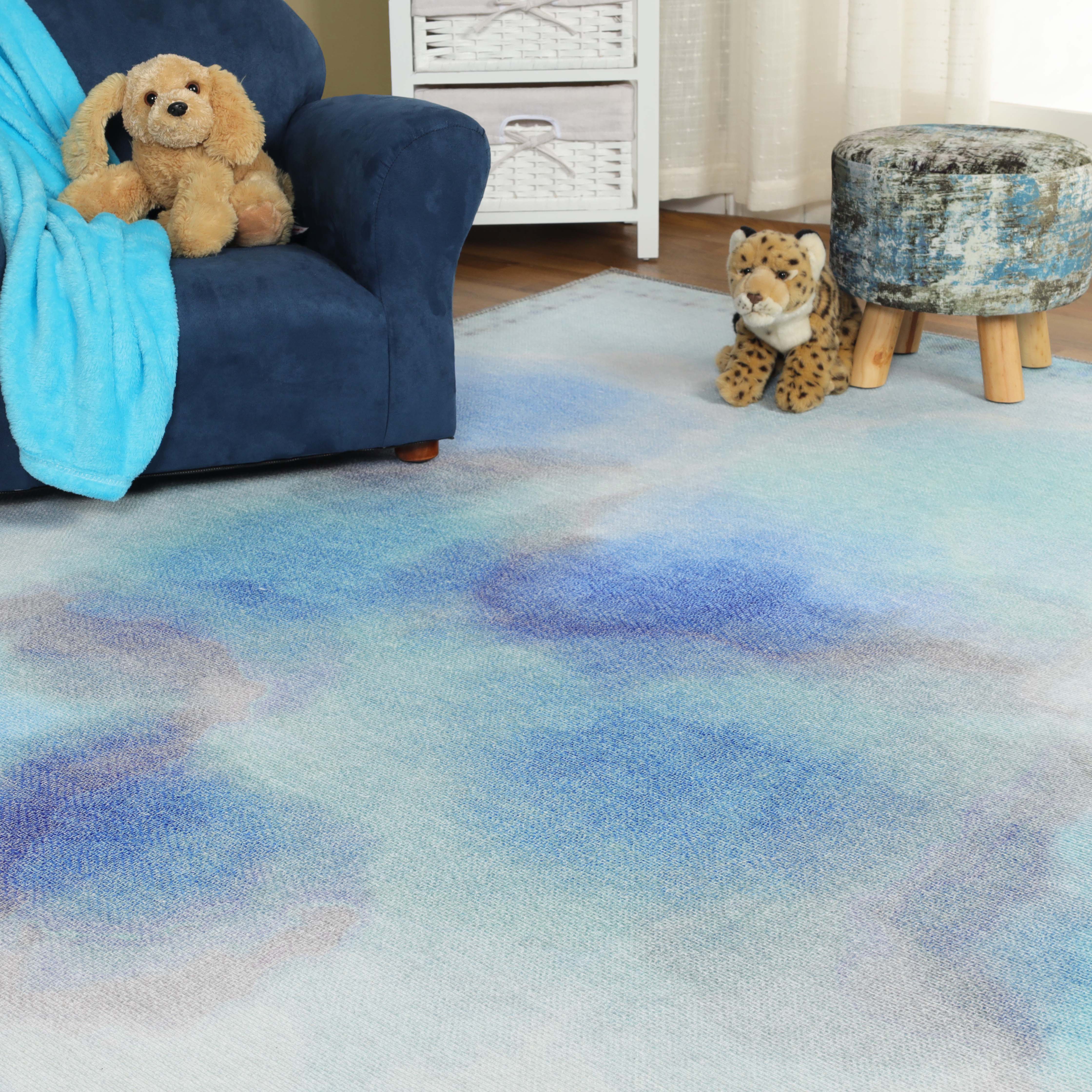 Blossom Kids Non-Slip Area Rug - Colorful Playroom Rug with Anti-Skid Backing for Nursery, Bedroom & Play Areas | Soft Kids Floor Mat for Safety & Style