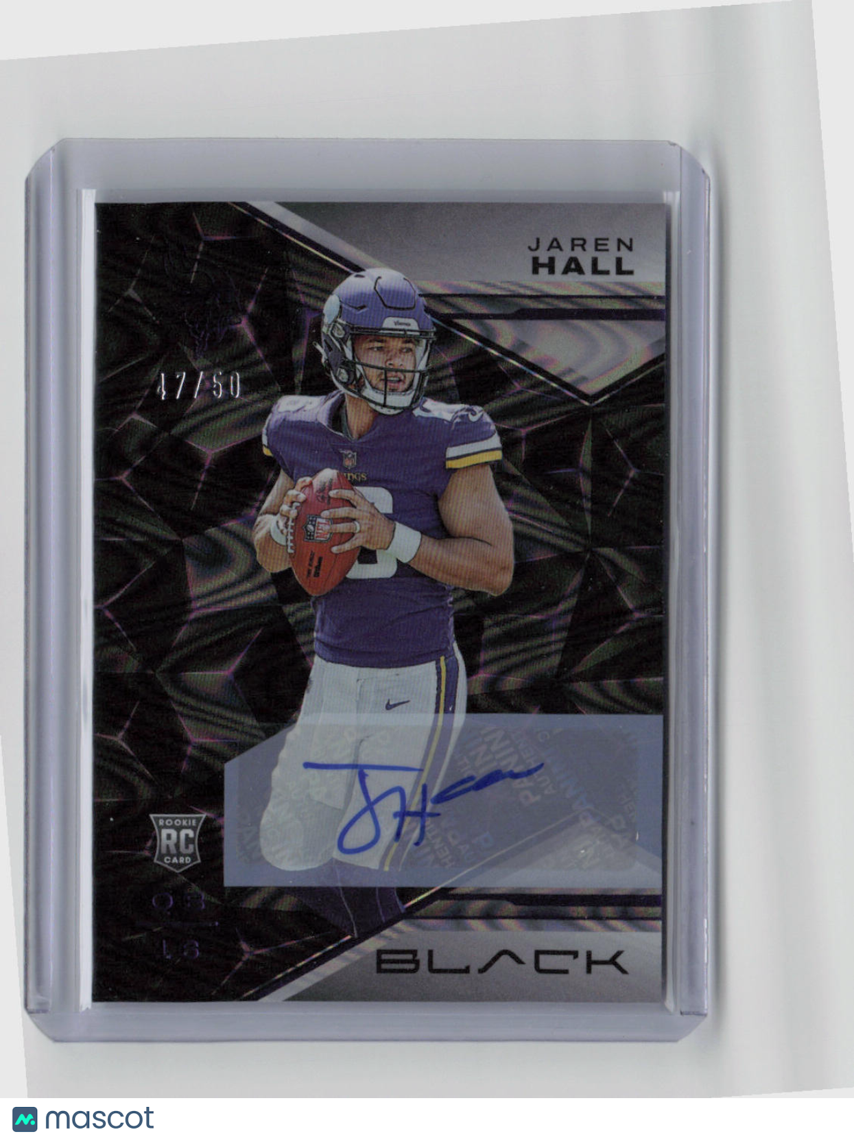 2023 Panini Black Jaren Hall Rookie Auto Football Card 47/50 #119 - Perfect for NFL Collectors & Fantasy Football Fans